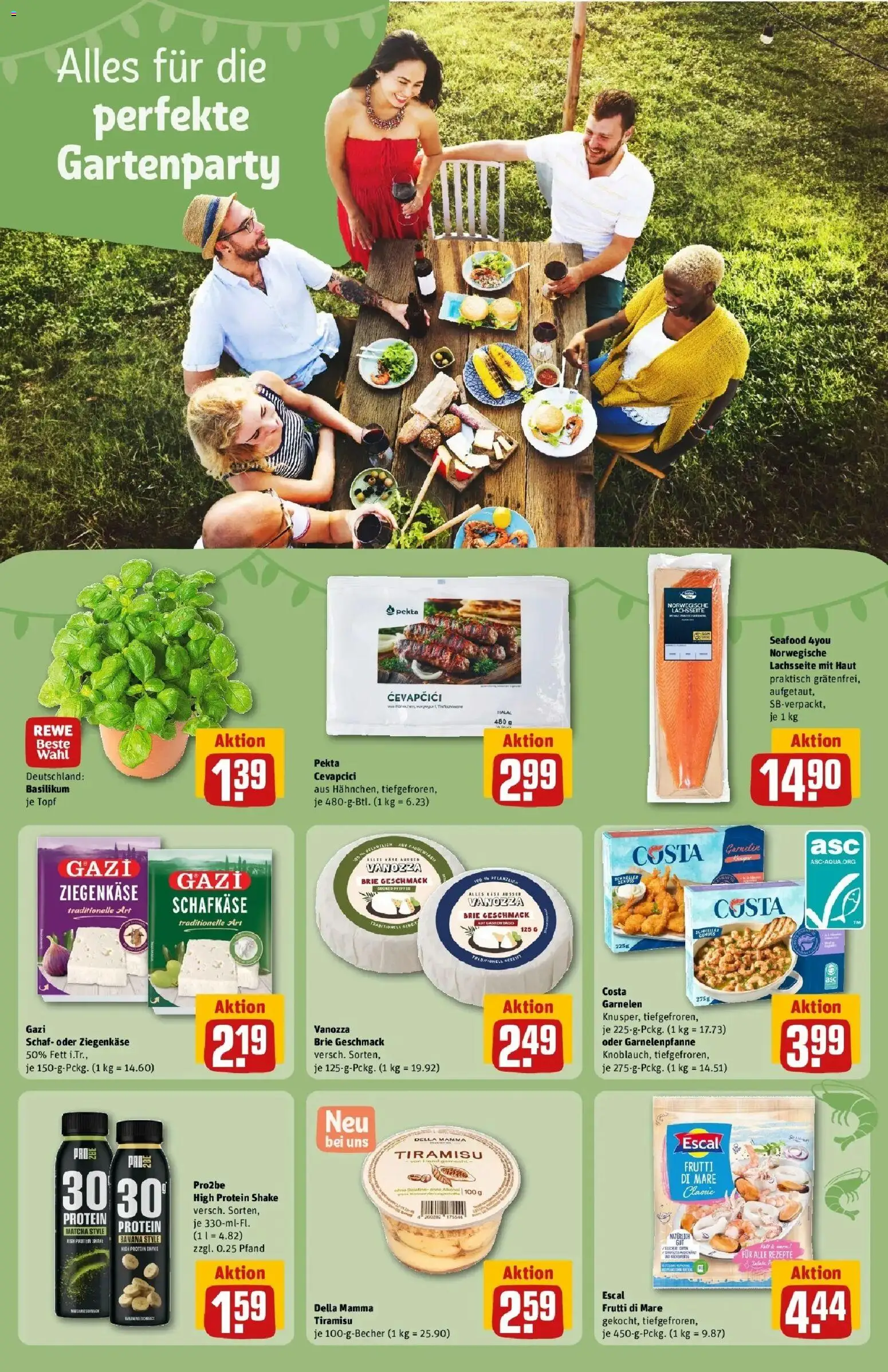 REWE Prospekt ab 17.08.2026 zum Blättern » Angebote | Seite: 20 | Produkte: Ziegenkäse, Cevapcici, Garnelen