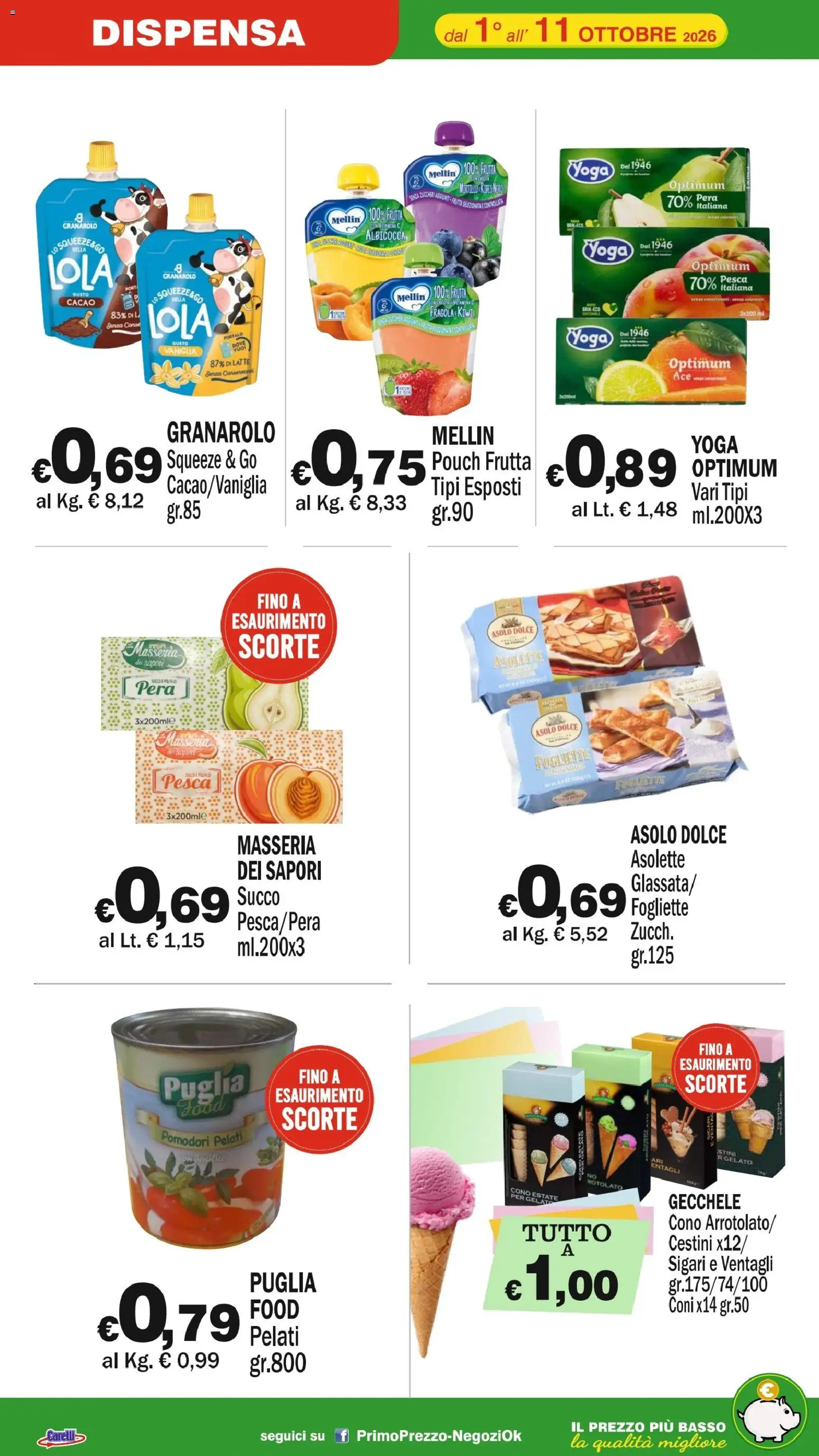 Volantino Primo Prezzo del 01/10/2026 | Pagina: 15 | Prodotti: Vaniglia, Succo, Kiwi, Pesca