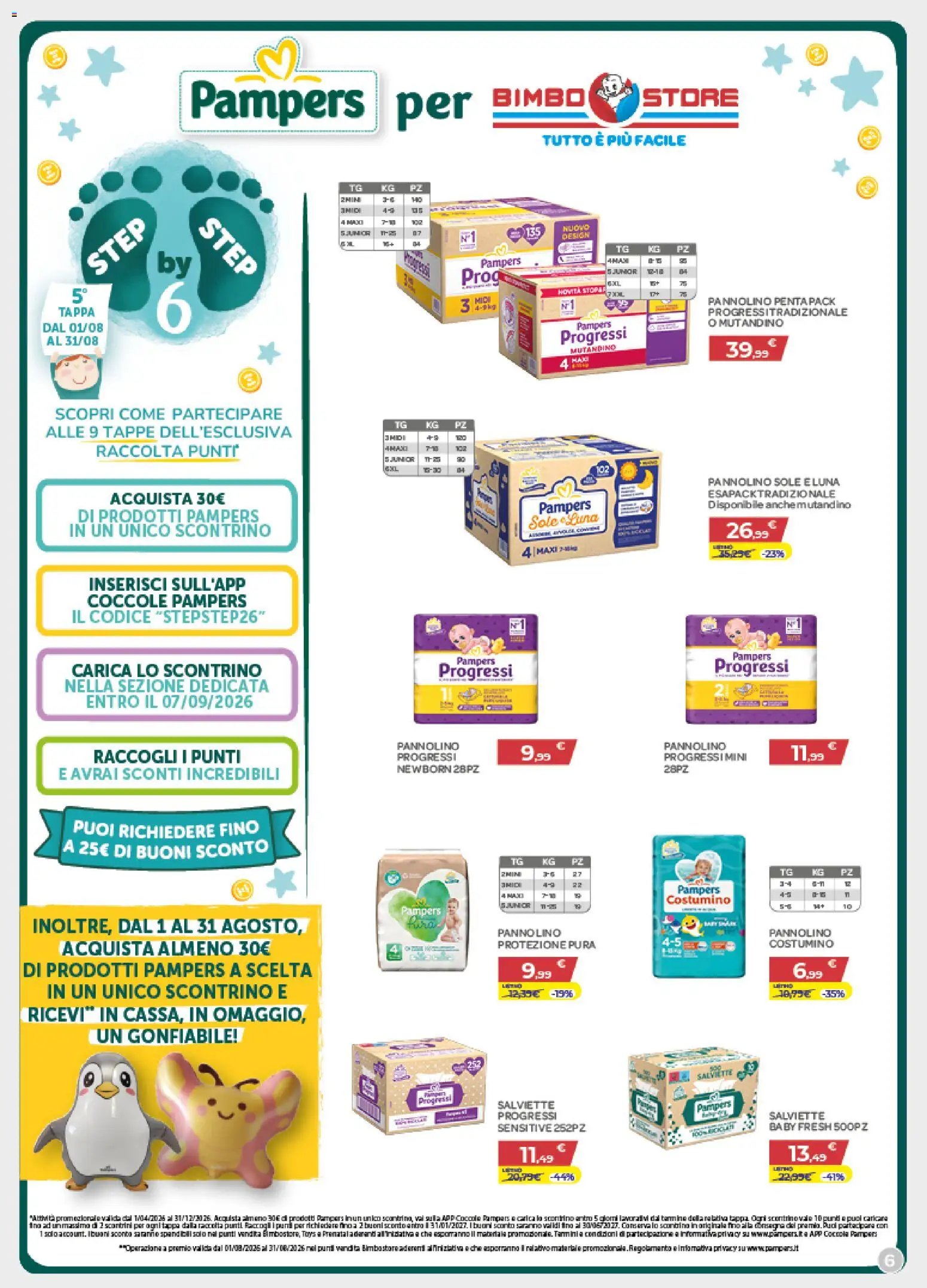 Volantino Bimbo store del 30/07/2026 | Pagina: 6 | Prodotti: Pampers