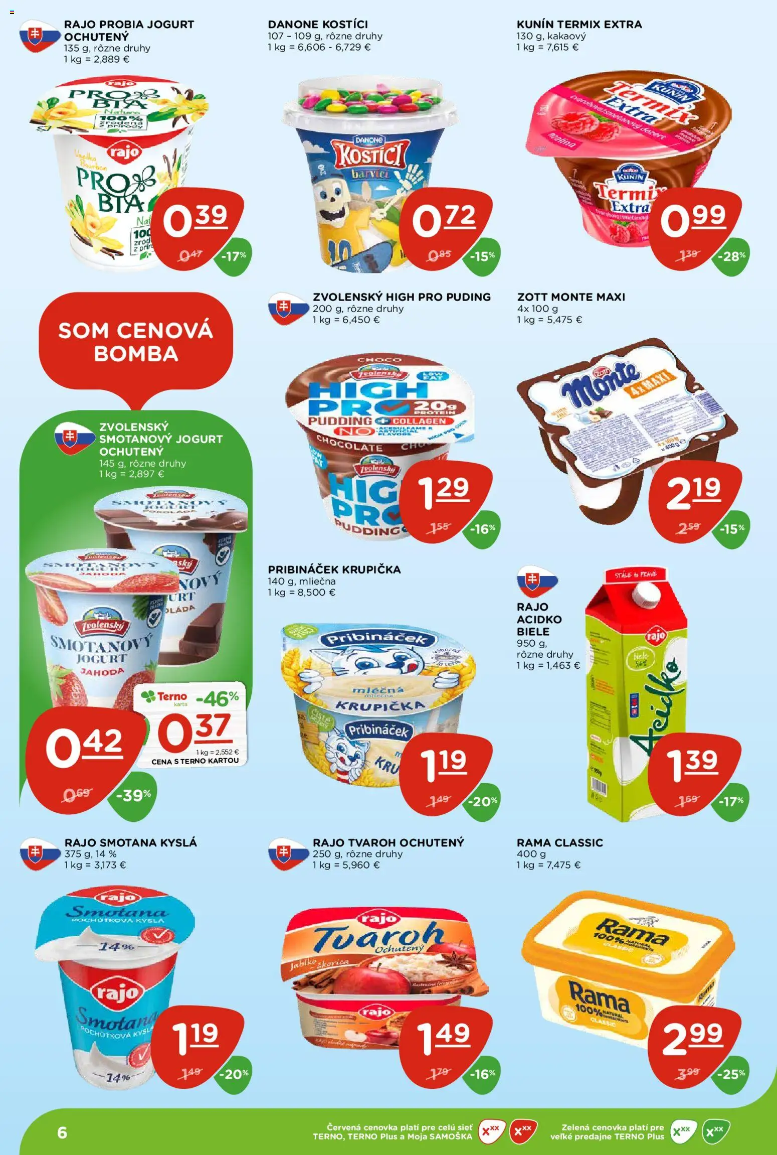 Nové Terno akcie – leták je platný od 02.07.2026 | Strana: 6 | Produkty: Jogurt, Bourbon, Tvaroh, Acidko
