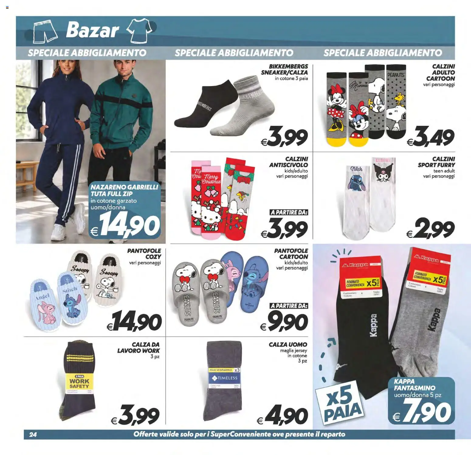 Volantino SuperConveniente del 13/10/2026 | Pagina: 24 | Prodotti: Calzini, Pantofole