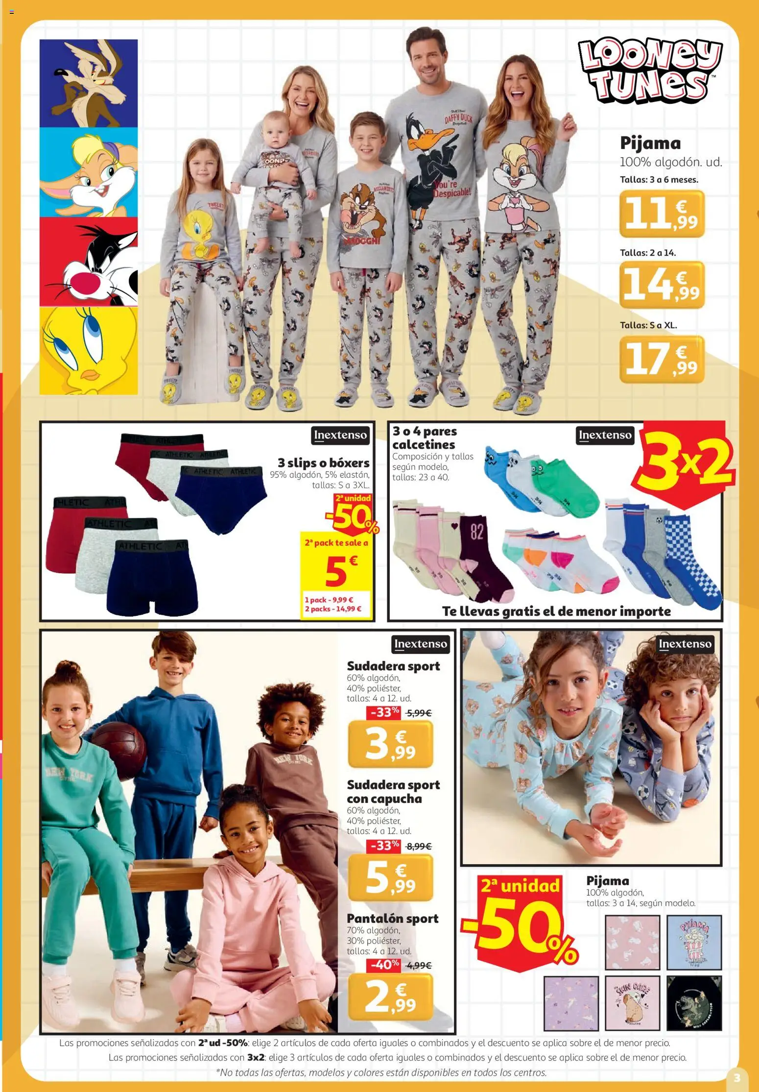 Alcampo - Superstore Nacional │ válido desde el 27/08/2026 | Página: 3 | Productos: Sudadera, Boxers, Té, Calcetines