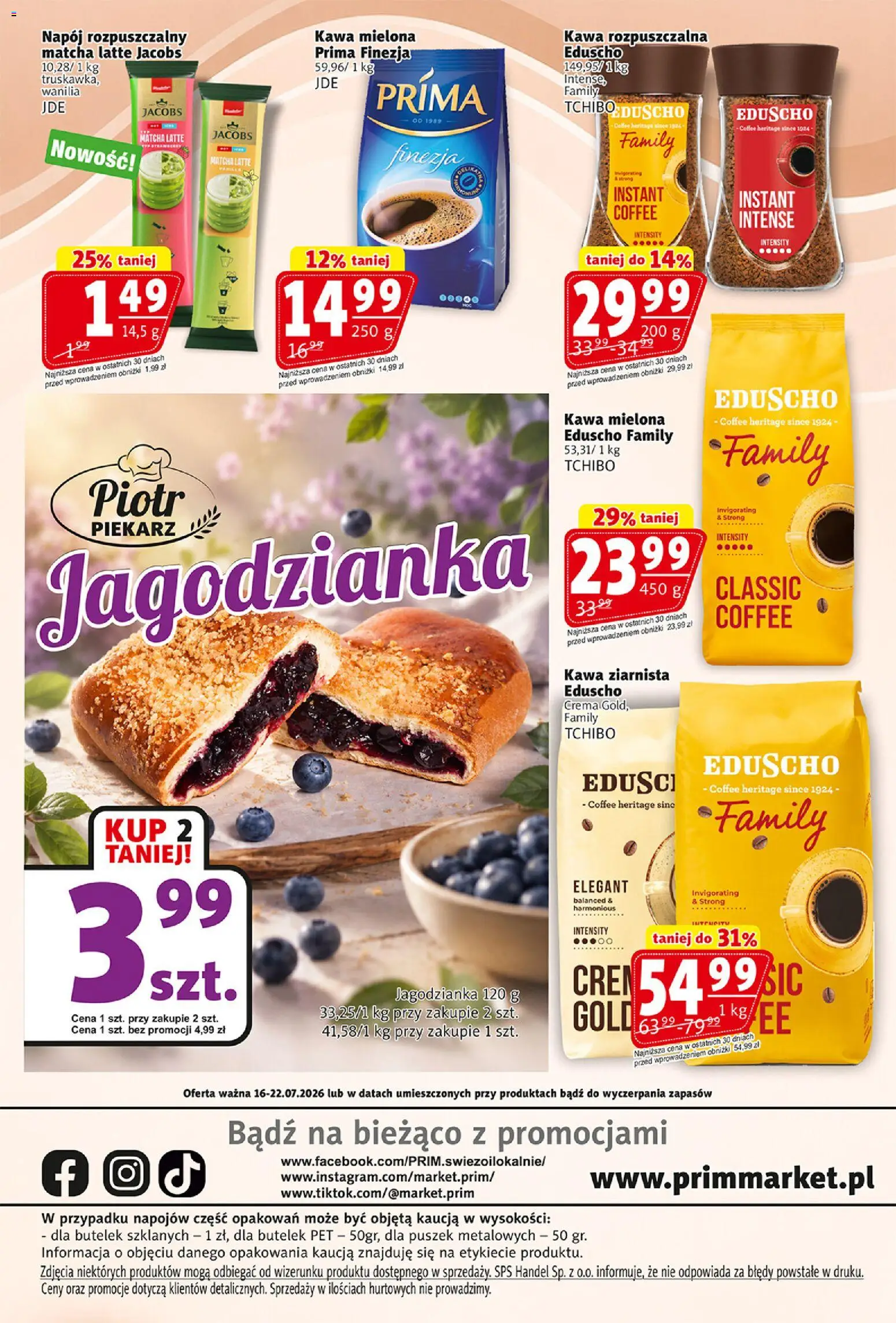 Prim Market gazetka od 16.07.2026 | Strona: 16 | Produkty: Kawa ziarnista, Kawa rozpuszczalna, Tchibo, Kawa