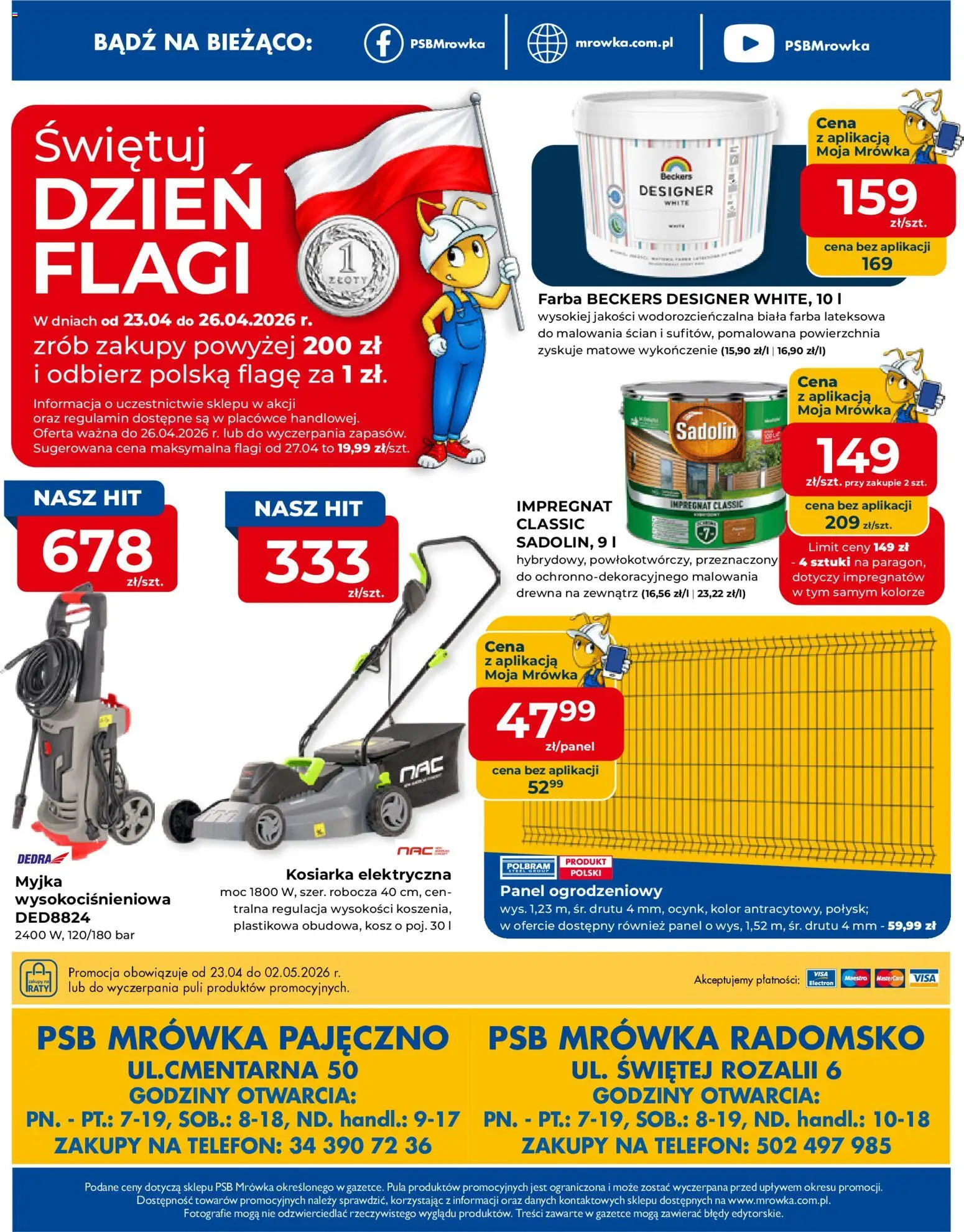 Mrówka gazetka - Radomsko od 23.04.2026 | Strona: 8 | Produkty: Telefon, Kosiarka, Kosz