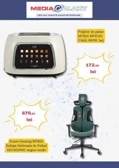 Ofertele Media Galaxy valabile de la 11.06.2026 | Pagină: 4 | Produse: Scaun gaming, Scaun, Pâine