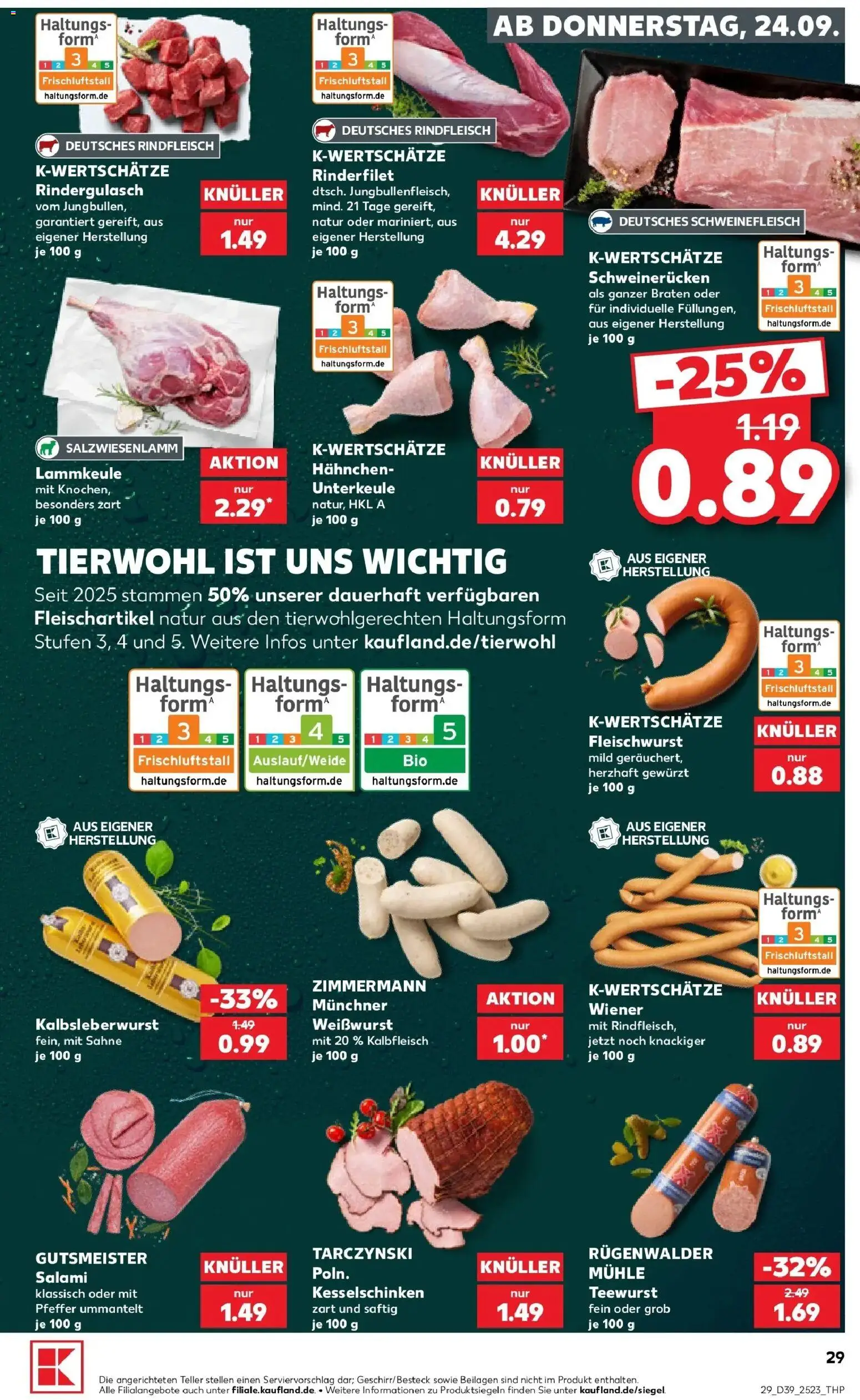 Prospekt Kaufland ab 21.09.2026 » Angebote Online zum Blättern | Seite: 41 | Produkte: Mühle, Schweinerucken, Salami, Sahne