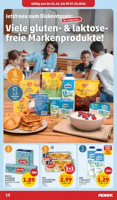 Penny Markt - Flugblatt ab 01.10.2026 gültig | Seite: 15 | Produkte: Mais, Waffeln, Milch, Spaghetti