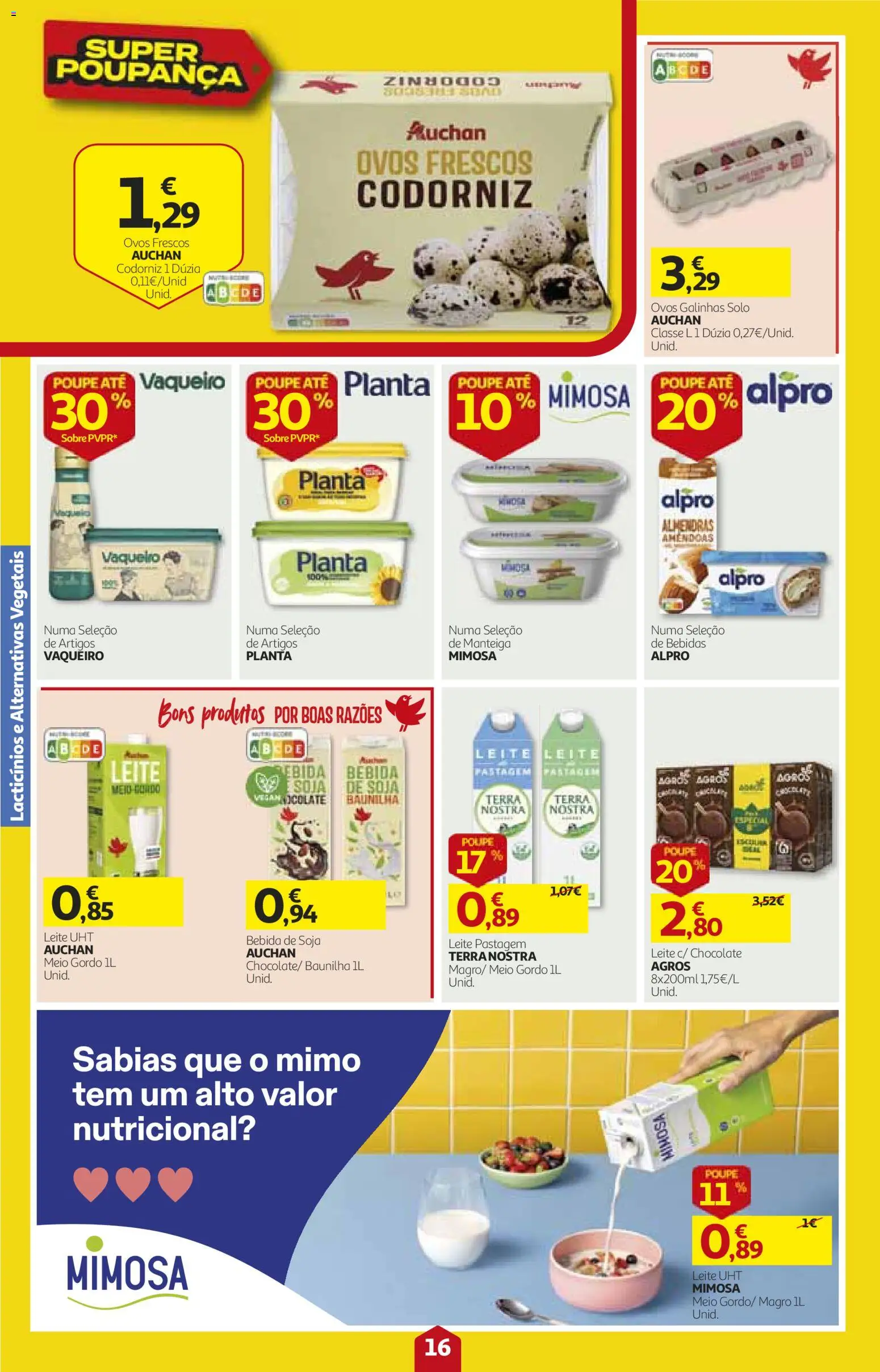 Auchan folheto │ válido de 15/10/2026 | Página: 16 | Produtos: Soja, Amêndoas, Leite, Manteiga