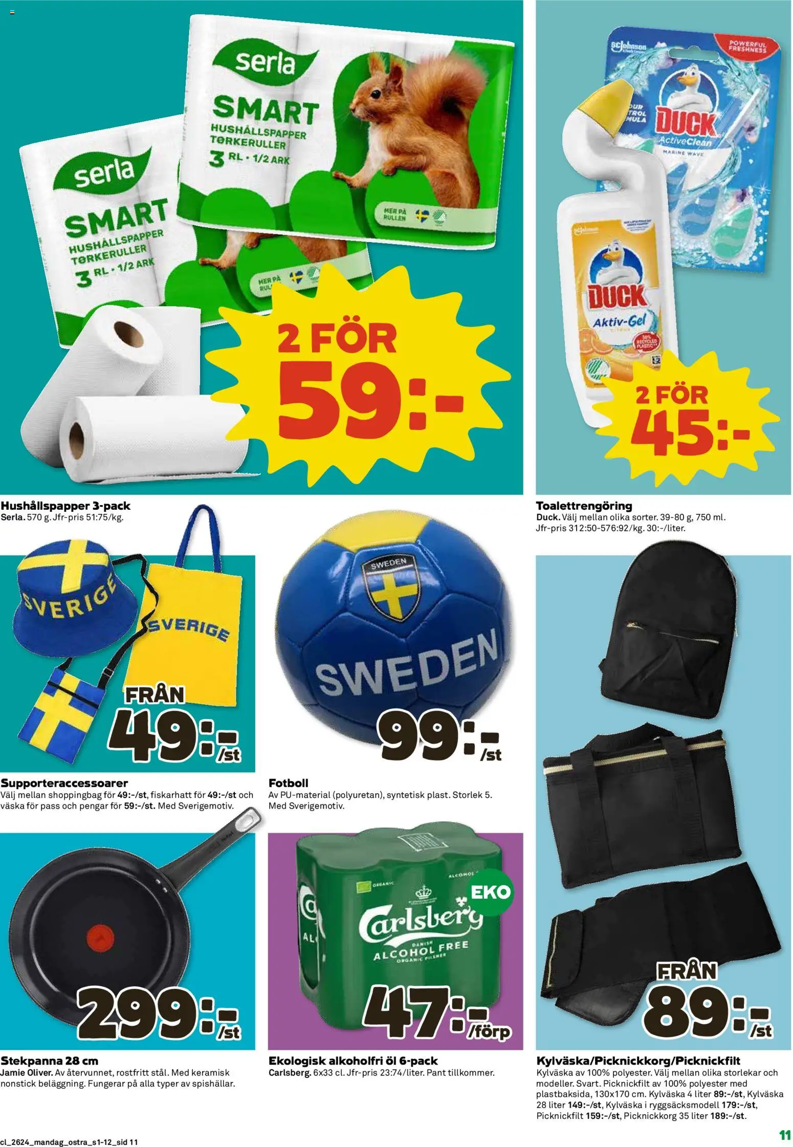 Coop Daglivs reklamblad aktuell från 08.06.2026 | Sida: 11 | Produkter: Hushållspapper, Stekpanna, Väska, Kylväska