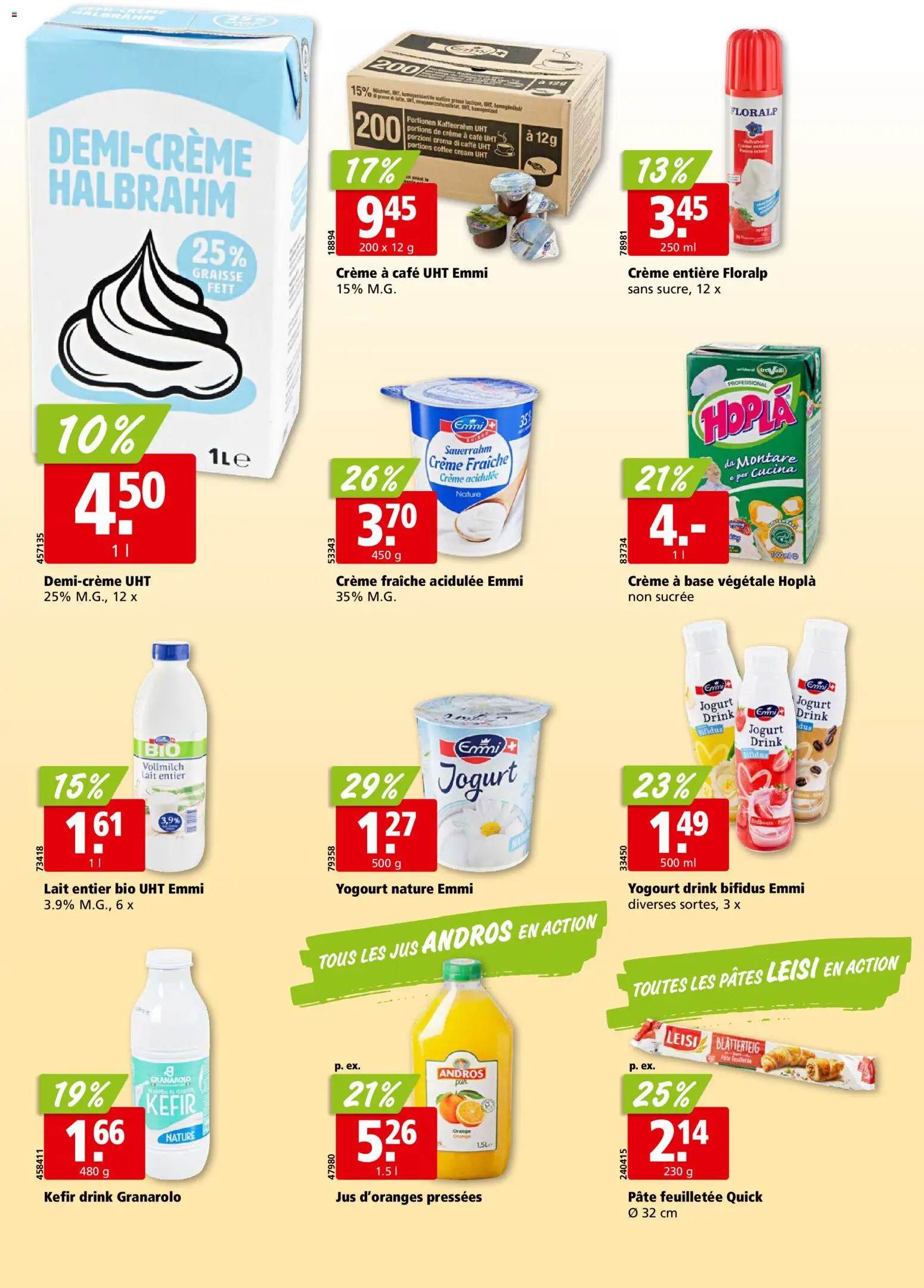 Aligro aktionen Chavannes, Matran, Genève, Sion – gültig ab 03.08.2026 | Seite: 14 | Produkte: Kefir, Sauerrahm, Creme