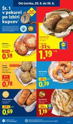 Lidl katalog akcije – veljaven od 20.08.2026 | Stran: 5 | Izdelki: Med, Štručka, Kos, Kruh