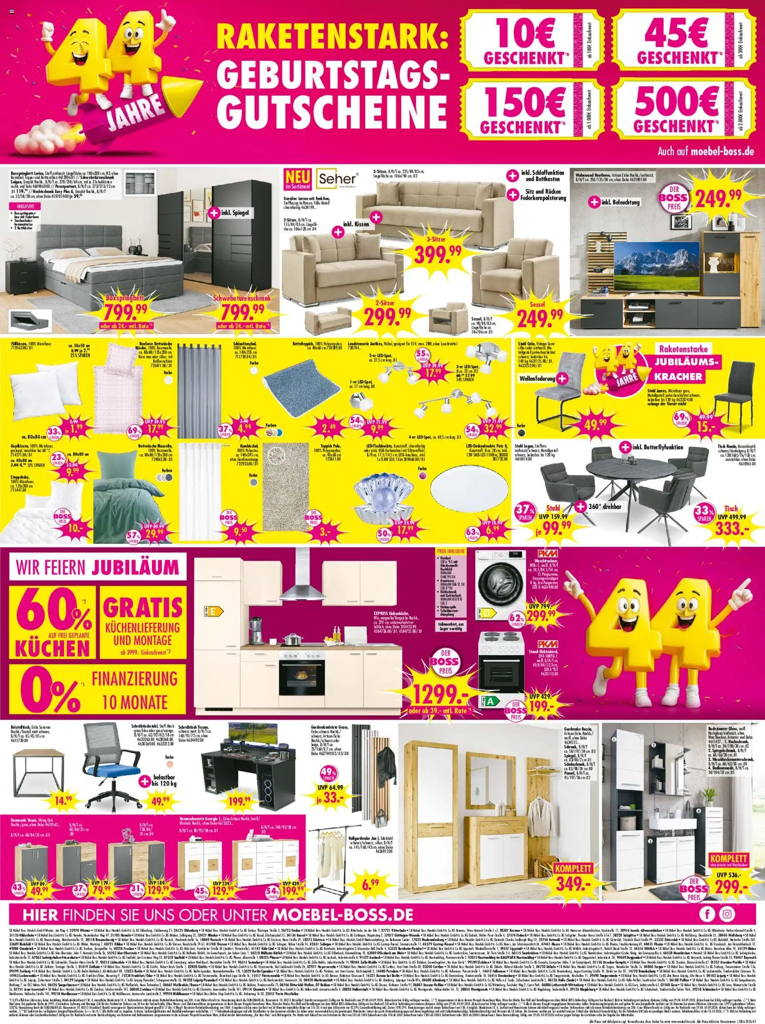 SB Möbel Boss Prospekt – gültig ab 29.08.2026 | Seite: 2 | Produkte: Kommode, Taschen, Liege, Armatur