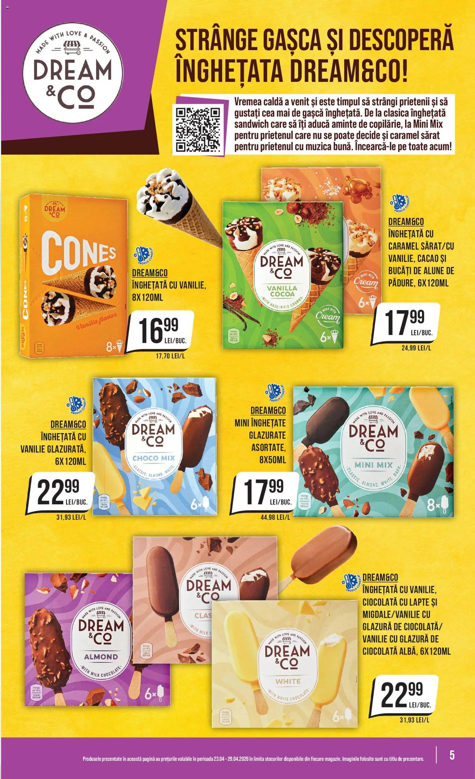 Noul catalog Mega Image – valabil de la 23.04.2026 | Pagină: 5 | Produse: Alune, Ciocolată, Cacao, Înghețată