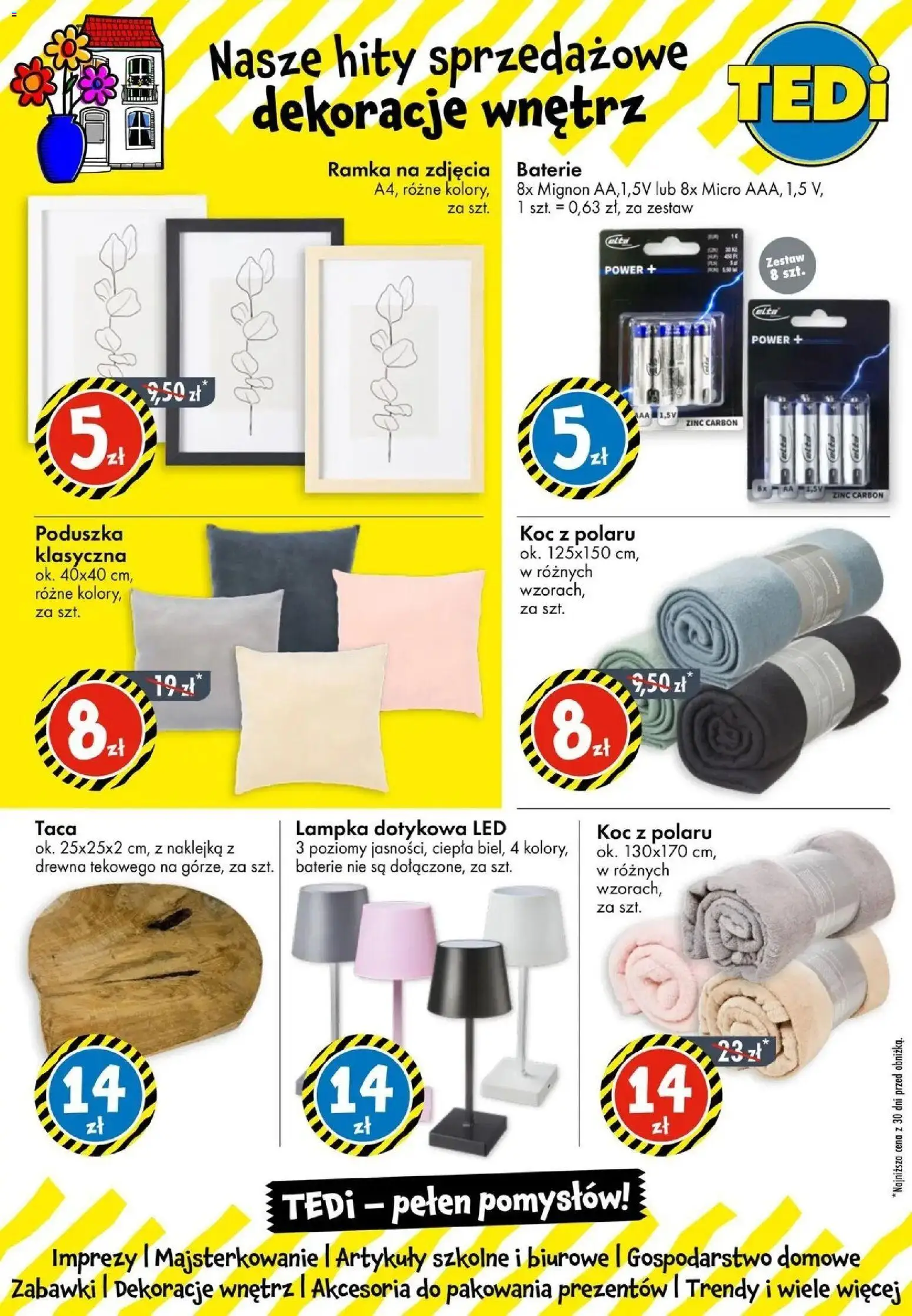 TEDi gazetka - Skierniewice od 11.09.2026 | Strona: 12 | Produkty: Baterie, Koc, Ramka na zdjęcia, Artykuły szkolne