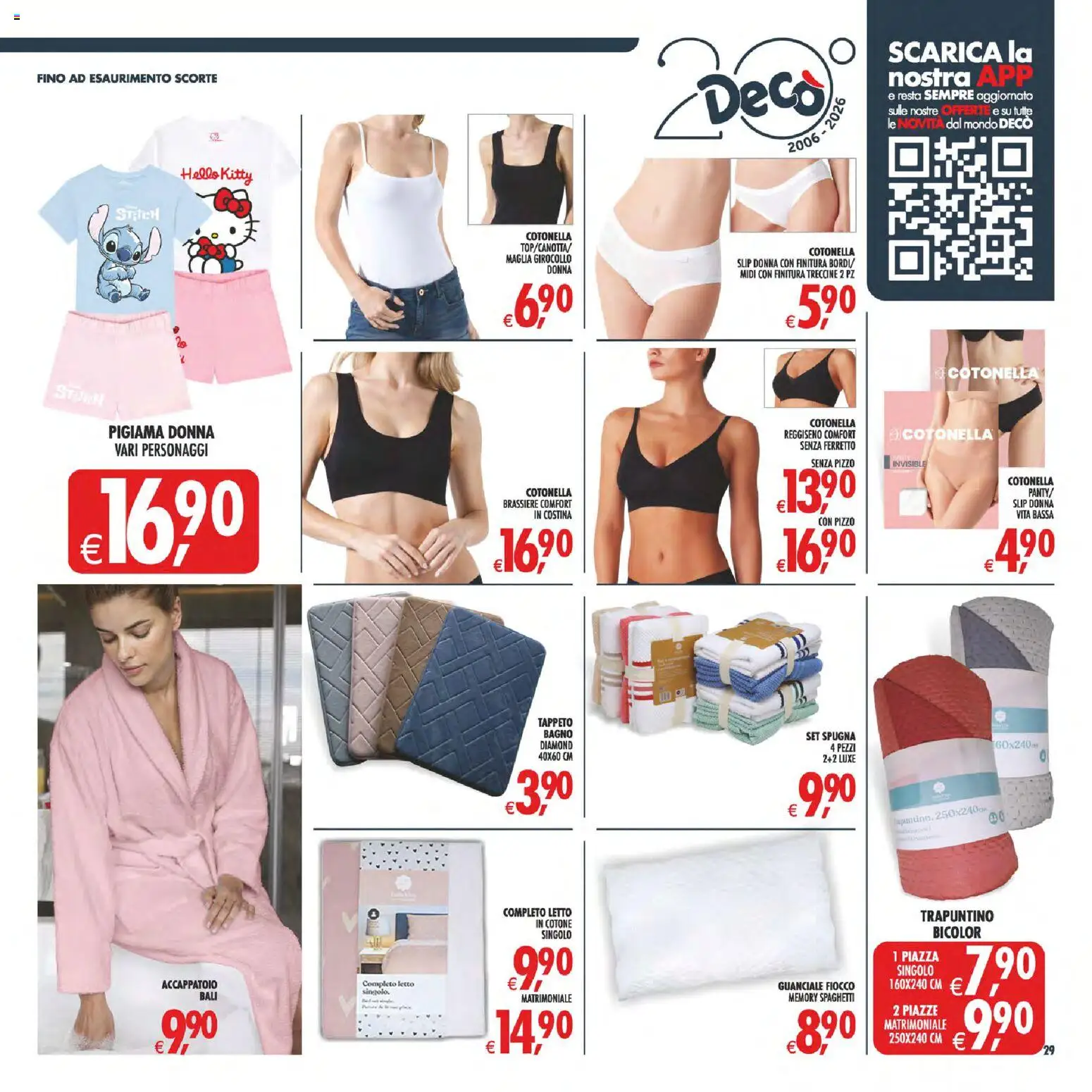 Volantino Decò del 08.05.2026 | Pagina: 35 | Prodotti: Accappatoio, Letto, Tappeto, Guanciale
