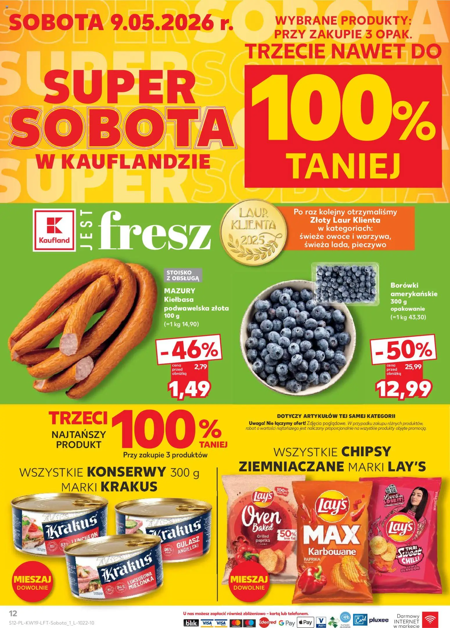 Kaufland gazetka od 07.05.2026 | Strona: 12 | Produkty: Chipsy, Gulasz angielski, Gulasz, Owoce