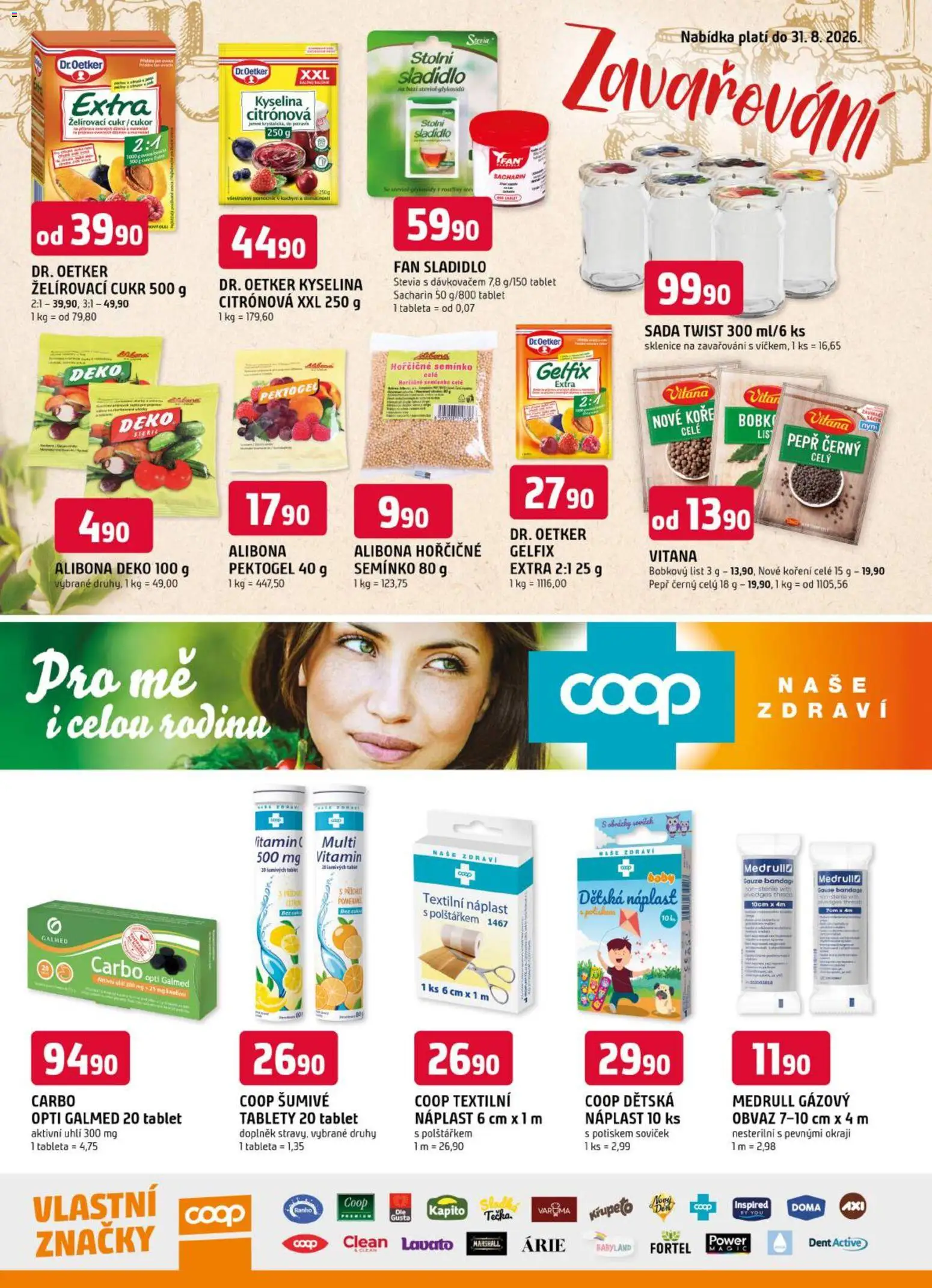 Trefa leták od 29.07.2026 | Strana: 8 | Produkty: Stevia, Kyselina citronová, Želírovací cukr, Koření