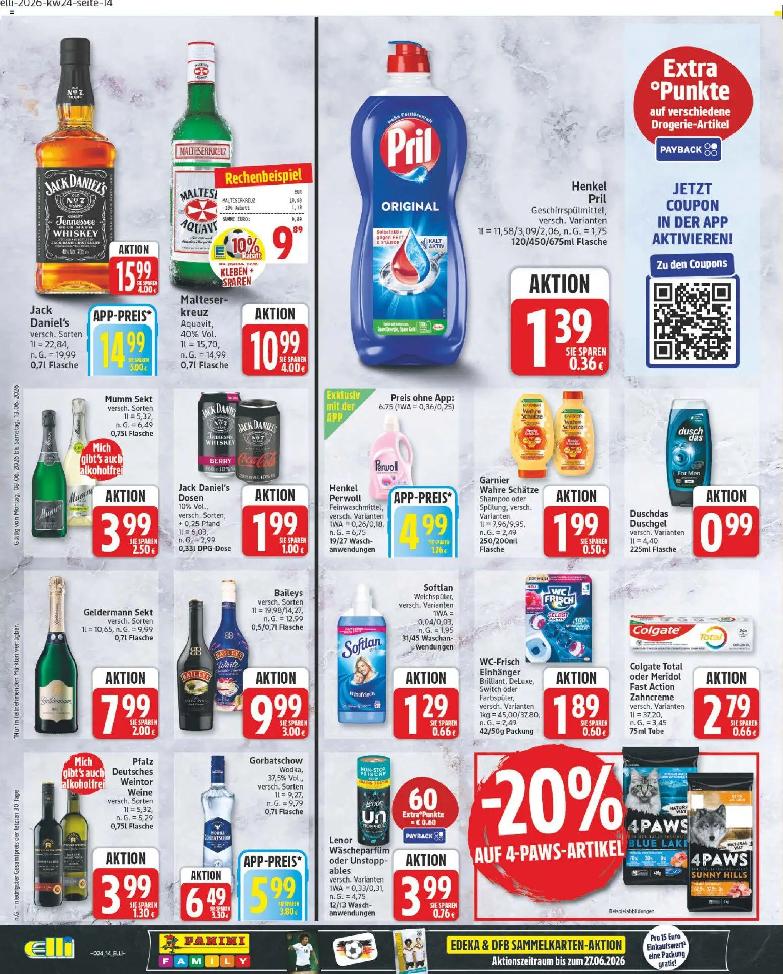Elli Markt Prospekt Erwitte – gültig ab 08.06.2026 | Seite: 14 | Produkte: Lenor, Sekt, Duschgel, Whiskey