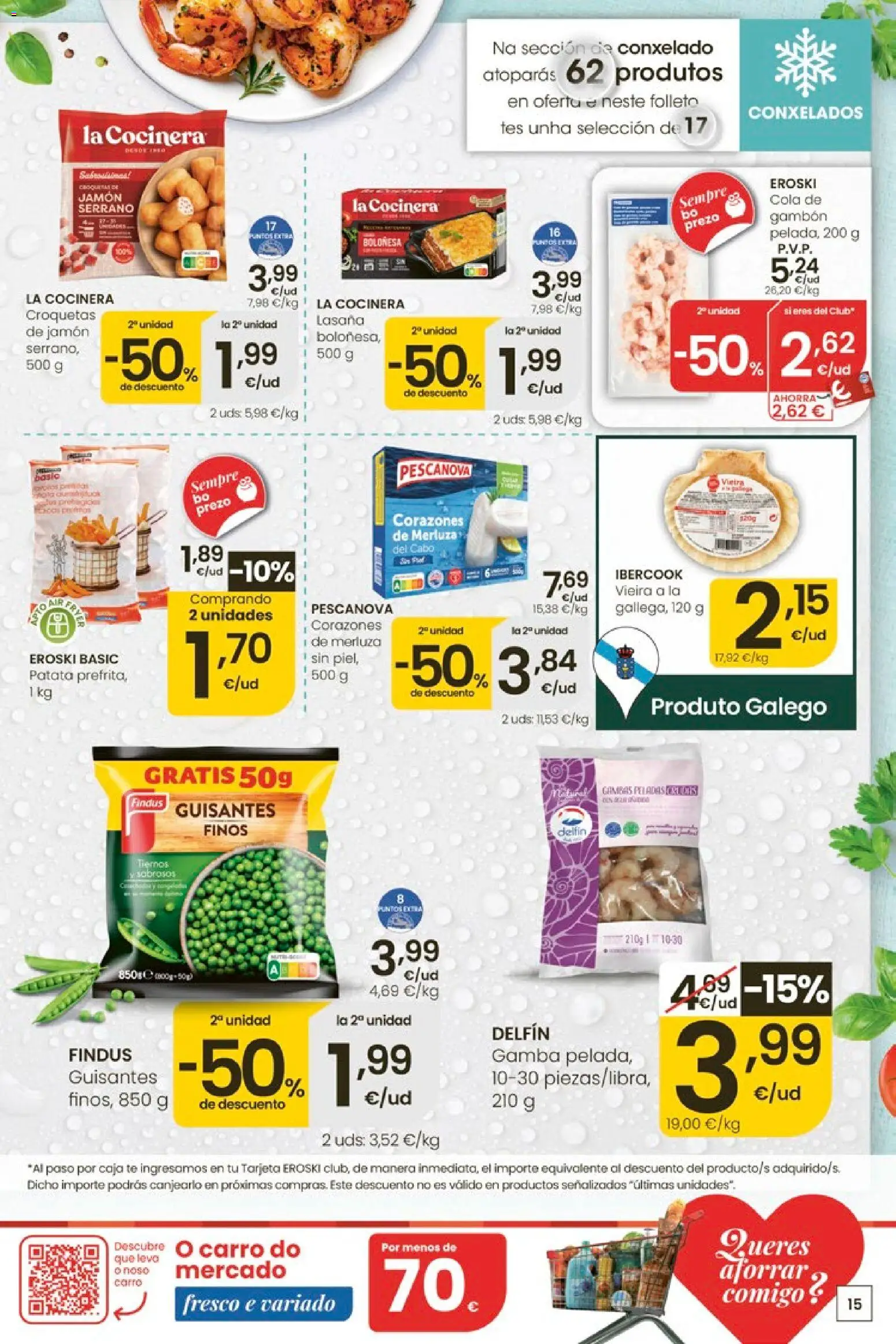 Eroski Quieres ahorrar conmigo │ válido desde el 14.05.2026 | Página: 15 | Productos: Jamón serrano, Té, Croquetas, Caja