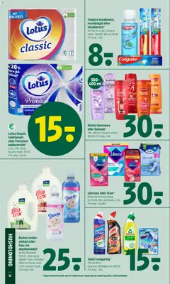 Toilet rengøring*, 750 ml./50 g. Literpris 20,00/Kg-pris 300,00. Frit valg. 1 stk. gyldig fra 11.06.2026 | Side: 26 | Produkter: Shampoo, Mundskyl, Skyllemiddel, Toilet
