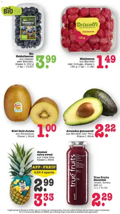 Himbeeren, aus Marokko oder Portugal, Klasse I, 125 g ab 27.04.2026 gültig | Seite: 44 | Produkte: Himbeeren, Avocado, Himbeere, Kiwi