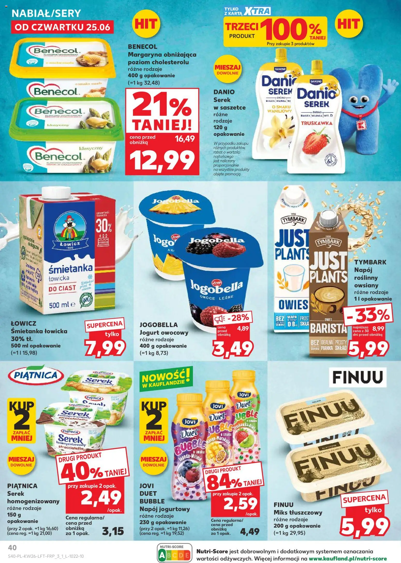 Kaufland gazetka od 25.06.2026 | Strona: 40 | Produkty: Serek homogenizowany, Serek, Jogurt owocowy, Owoce
