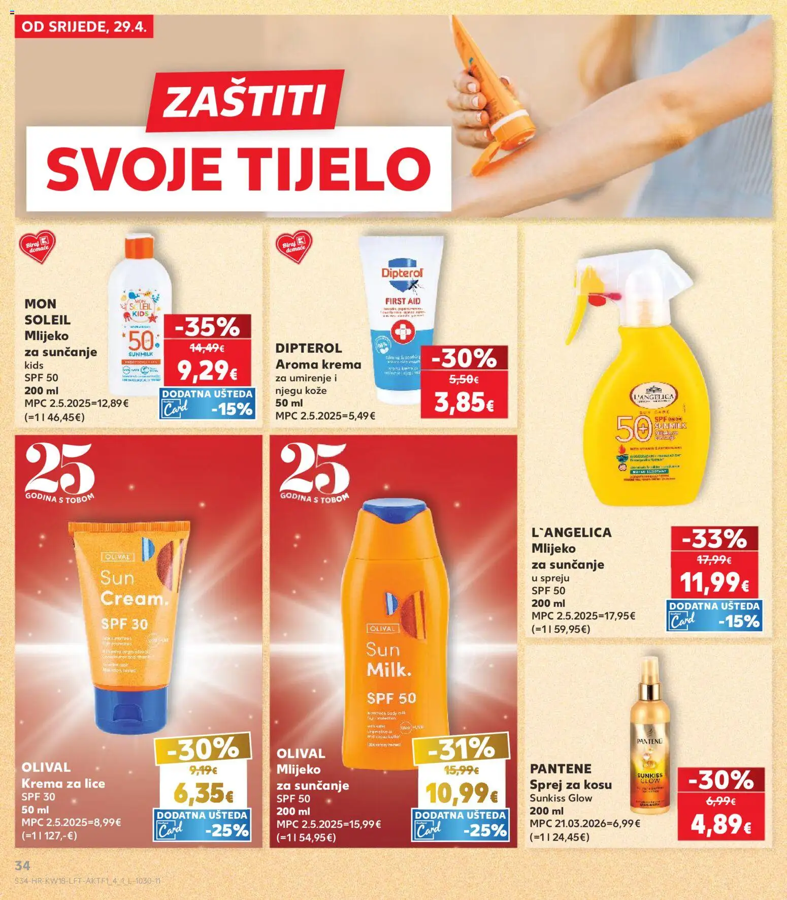 Kaufland katalog | vrijedi od 29.04.2026 | Stranica: 34 | Proizvodi: Krema za lice, Mlijeko, Krema, L'Angelica