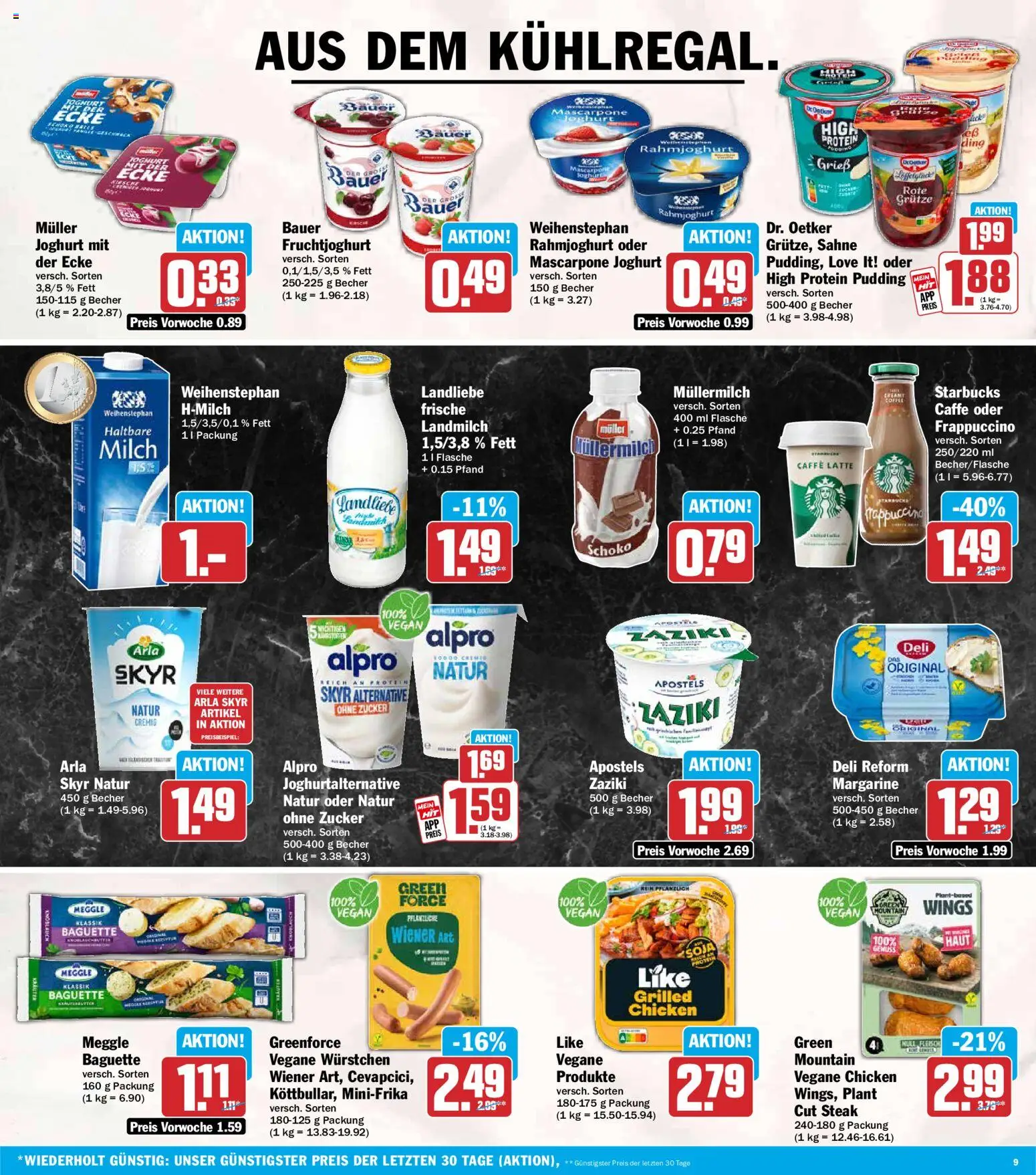 HIT Prospekt – gültig ab 07.09.2026 | Seite: 9 | Produkte: Margarine, Milch, Arla skyr, Müllermilch