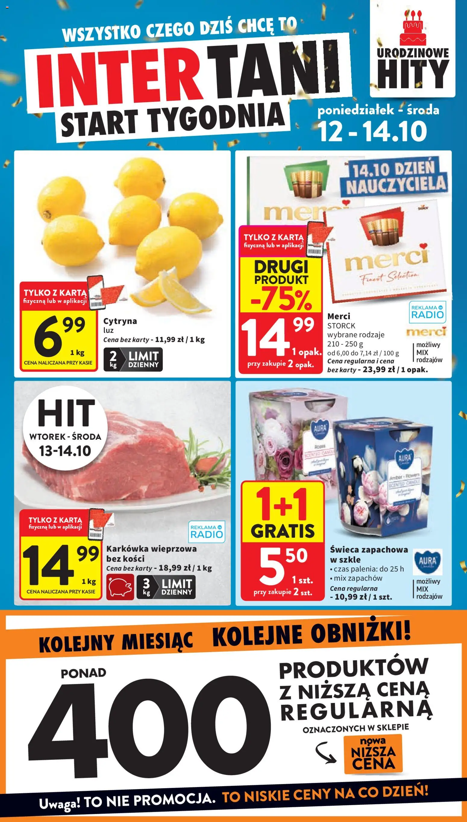 Intermarche gazetka od 08.10.2026 | Strona: 48 | Produkty: Cytryna, Karta, Radio, Świeca