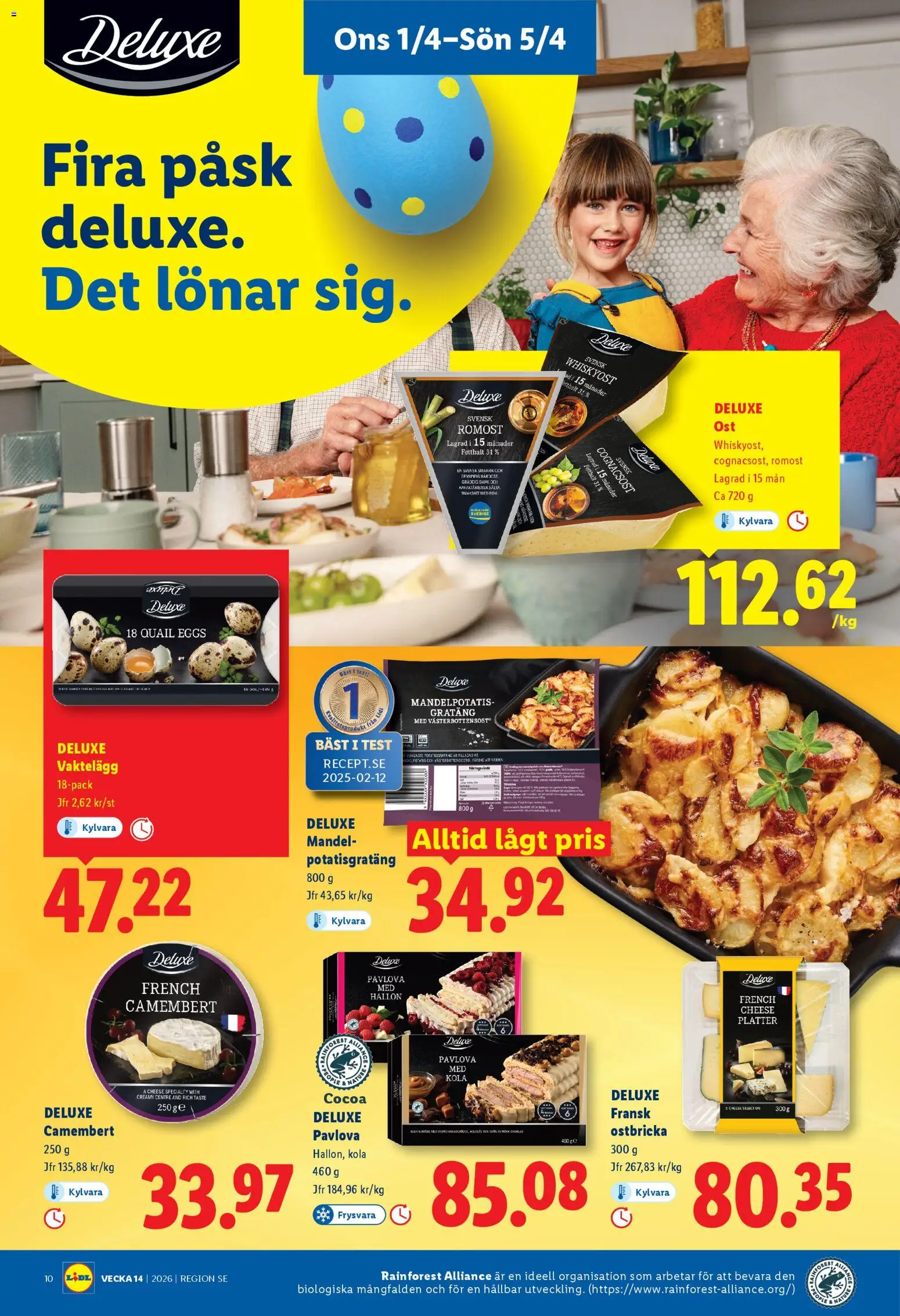 Lidl reklamblad aktuell från 01/04/2026 | Sida: 10 | Produkter: Potatisgratäng, Vas, Camembert, Hallon