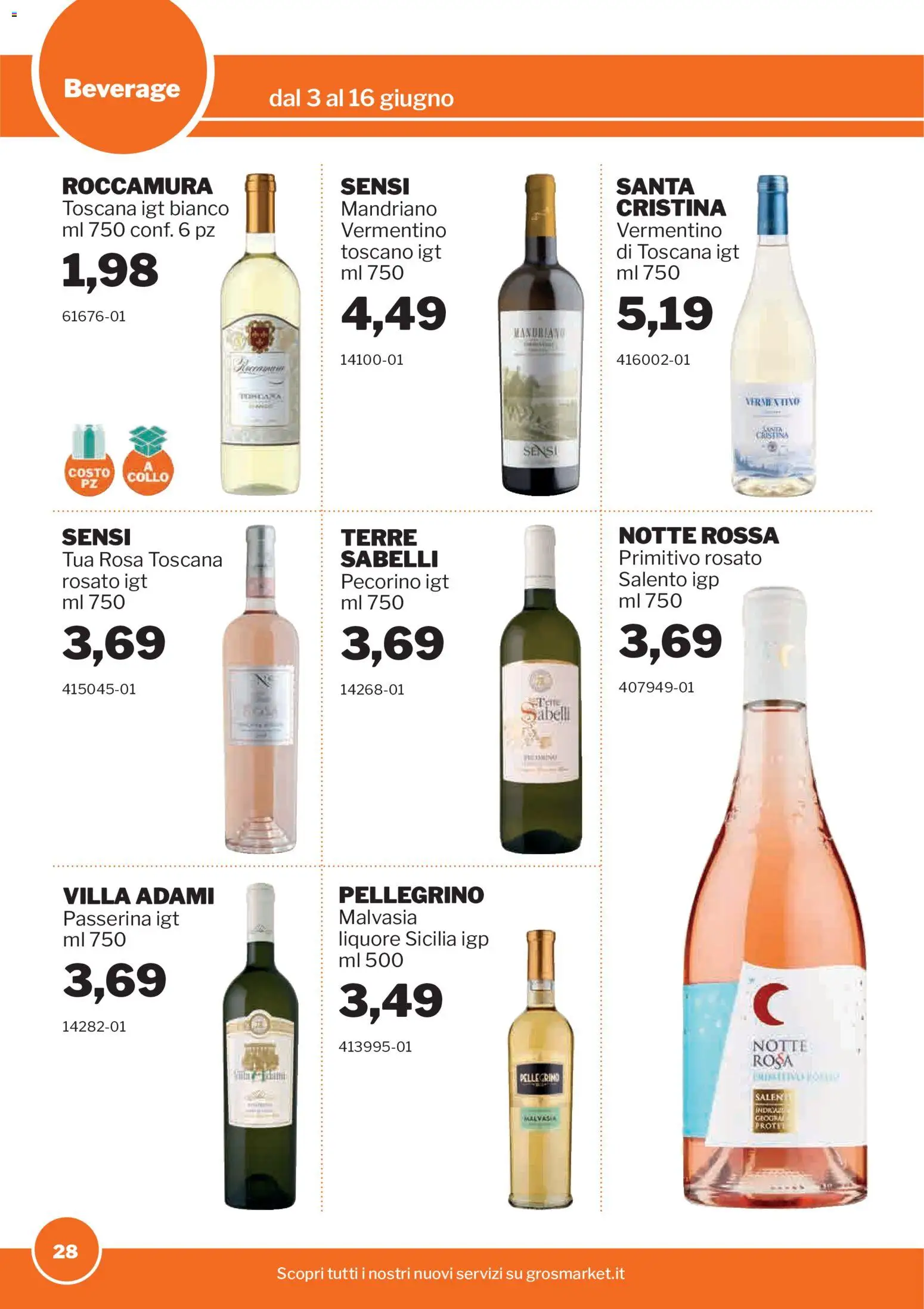 Volantino Sogegross del 03.06.2026 | Pagina: 28 | Prodotti: Liquore, Pecorino