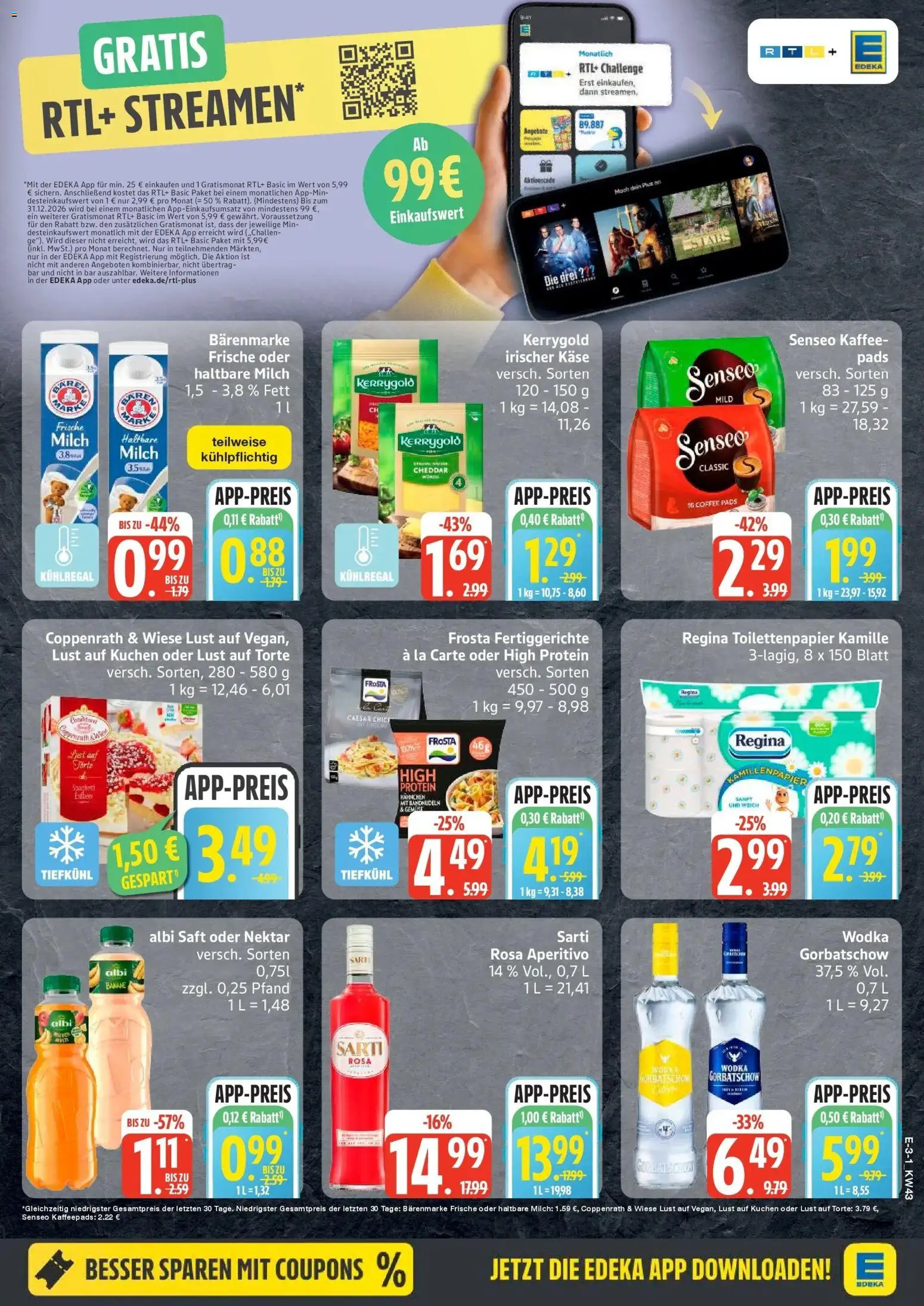 Edeka Prospekt Elmshorn (ab 19.10.2026) » Angebote Online | Seite: 3 | Produkte: Milch, Kaffee, Frosta, Toilettenpapier