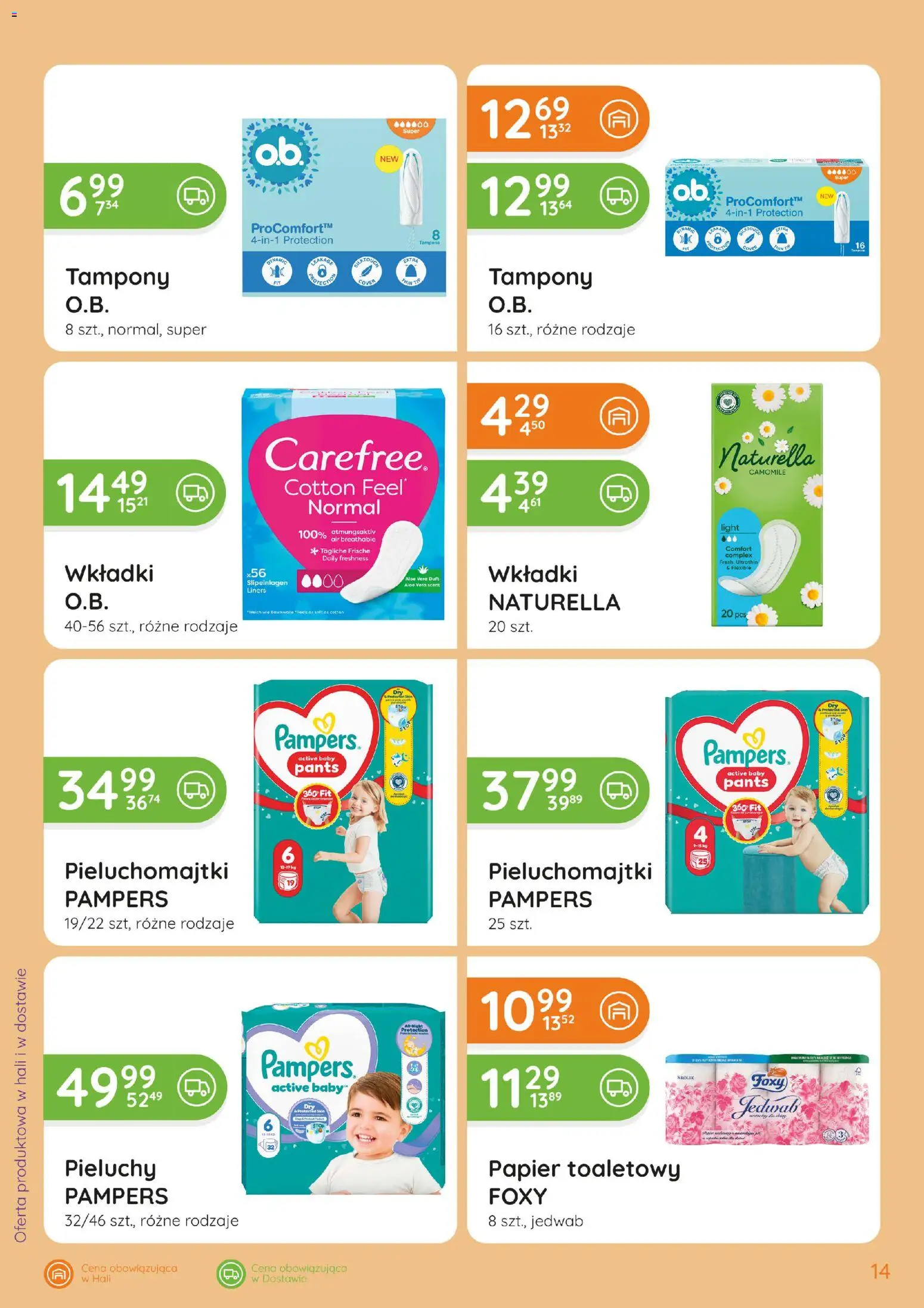 Eurocash gazetka - Katalog Chemiczny od 01.10.2026 | Strona: 14 | Produkty: Tampony, Pampers, Pieluchomajtki Pampers, Pieluchy