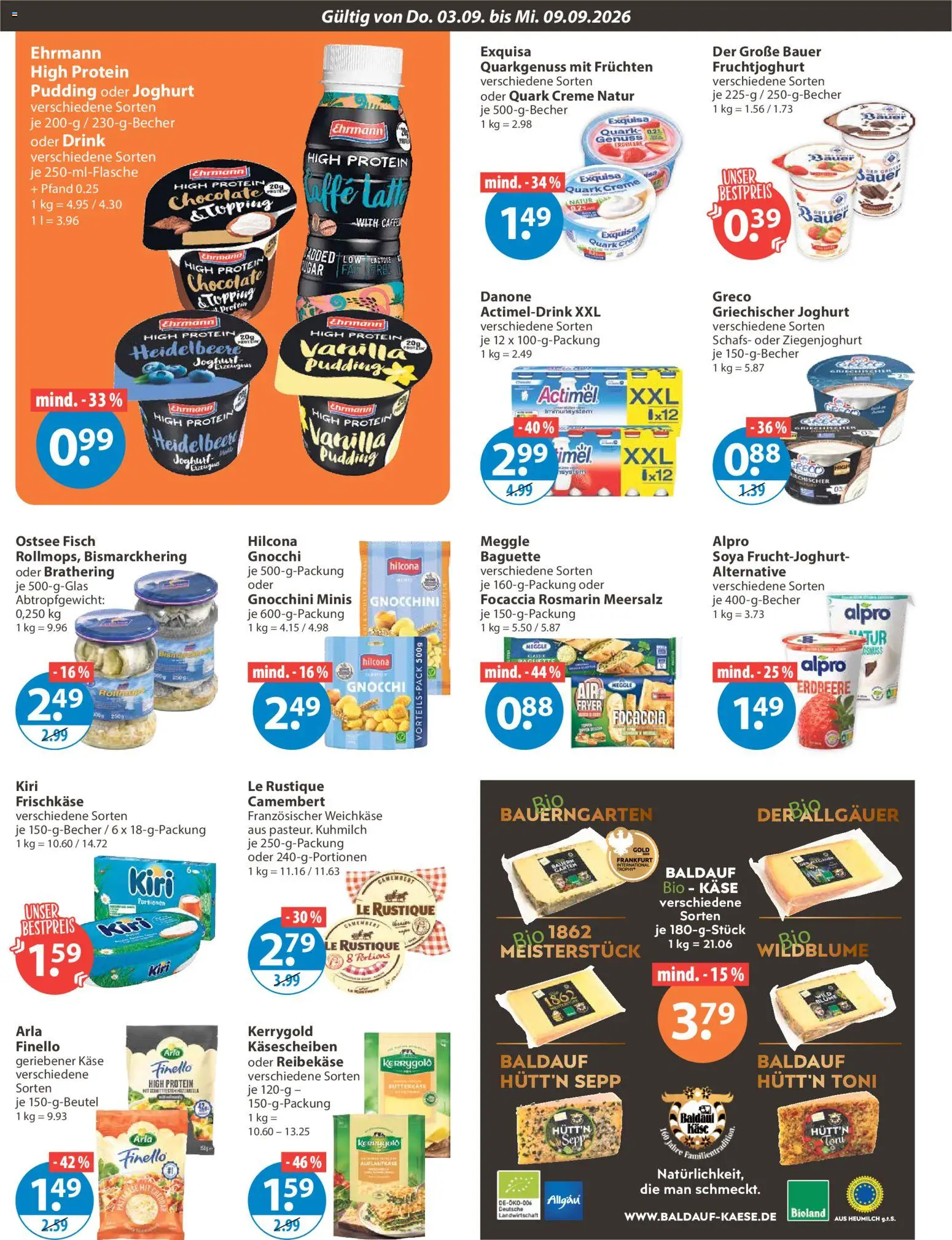 V-Markt Angebote – gültig ab 03.09.2026 | Seite: 6 | Produkte: Gnocchi, Fisch, Reibekase, Frischkase