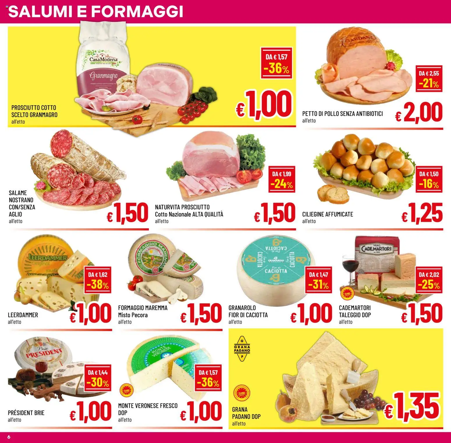 Volantino A&O del 05/08/2026 | Pagina: 6 | Prodotti: Petto di Pollo, Prosciutto Cotto, Salame, Formaggio