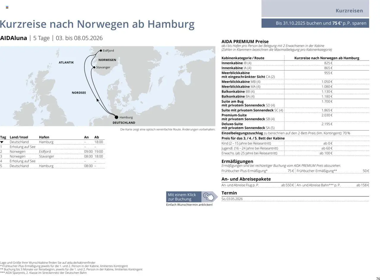 Aida Sommer 2026 – gültig ab 01.03.2026 | Seite: 76 | Produkte: Bett