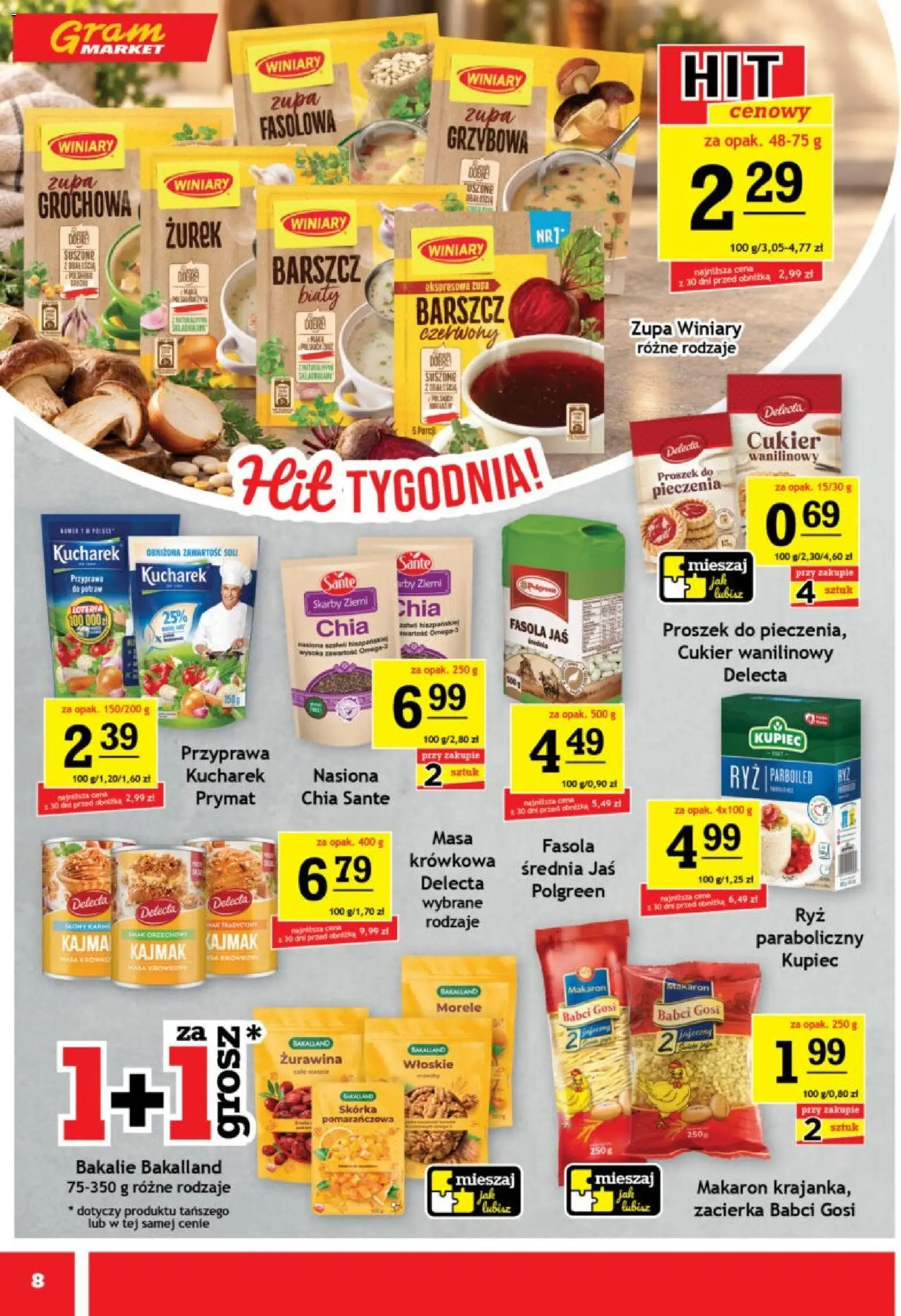 Gram Market gazetka od 07.10.2026 | Strona: 8 | Produkty: Proszek, Proszek do pieczenia, Skórka pomarańczowa, Cukier