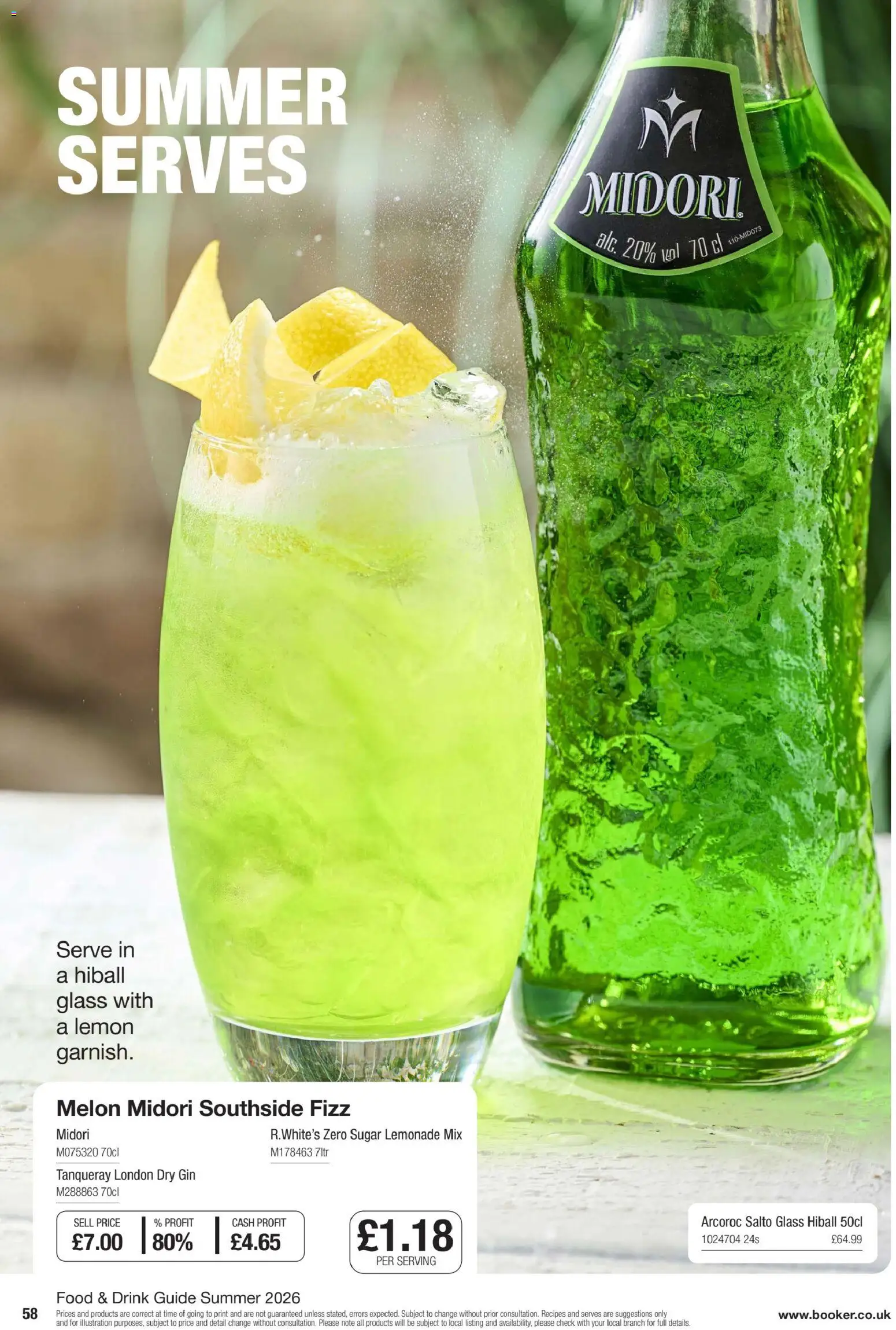{H1} | Page: 58 | Products: Lemonade, Gin, Melon, Lemon