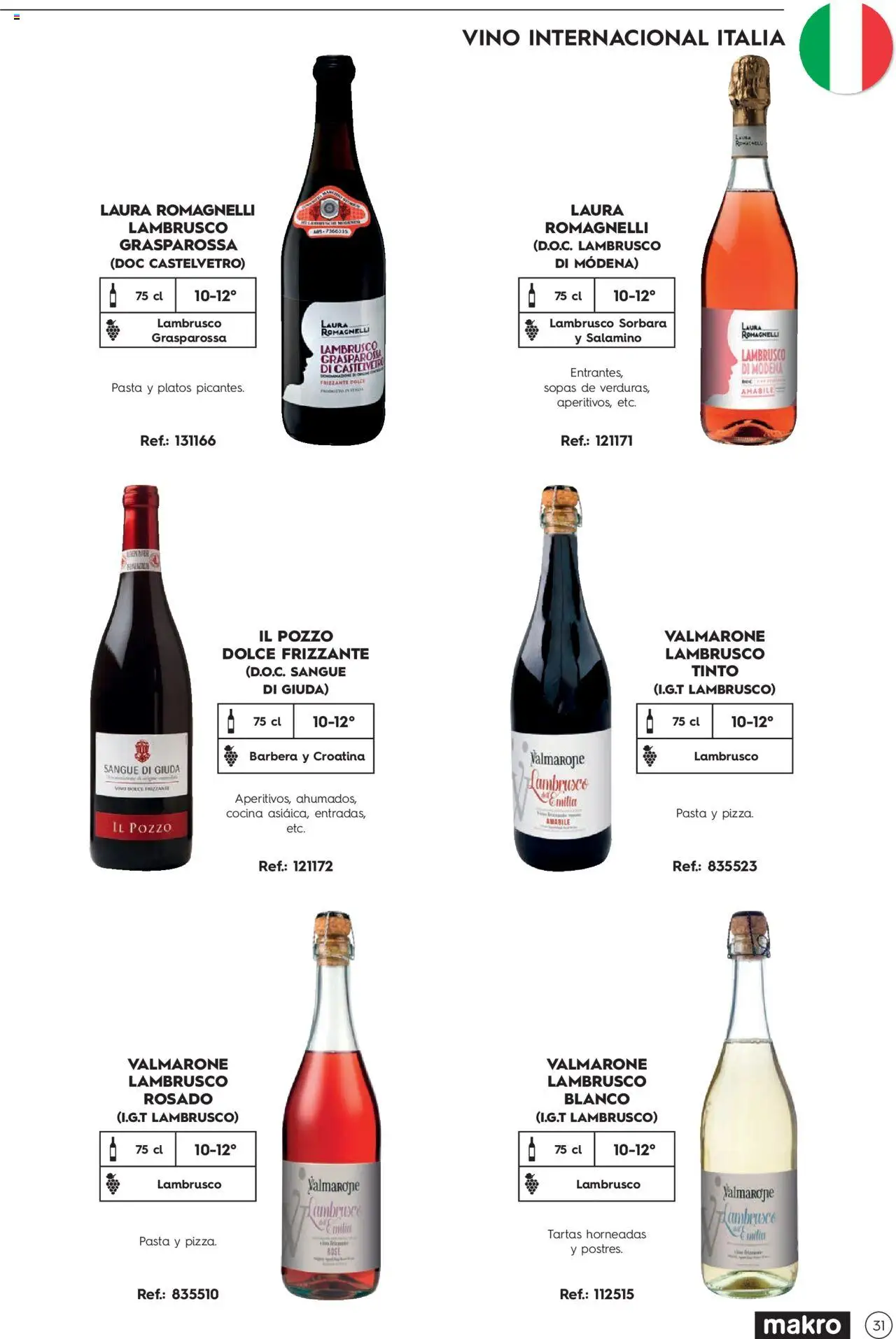 Makro Guia de vinos │ válido desde el 02/01/2025 | Página: 31 | Productos: Vino, Pasta, Cocina
