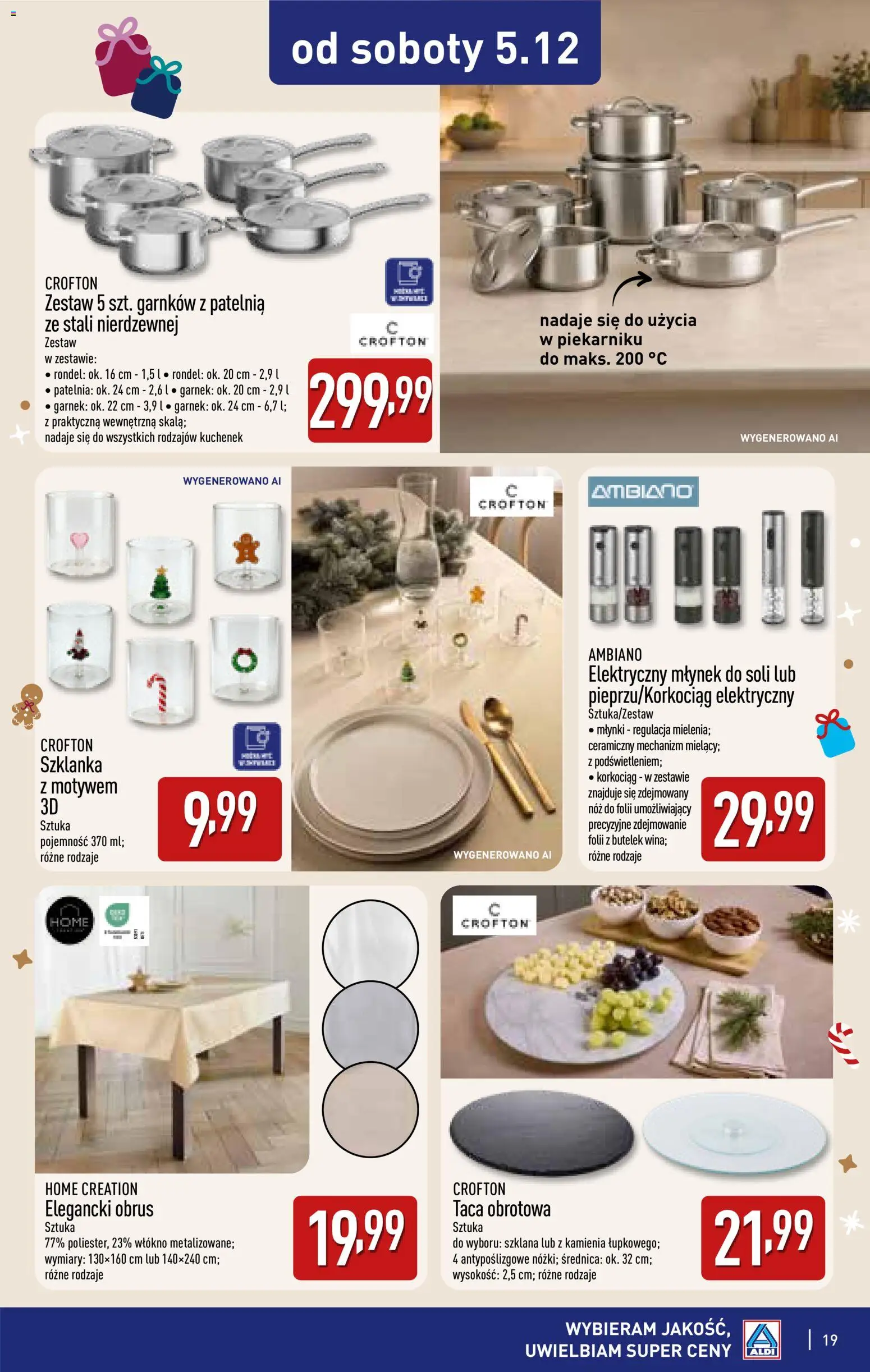 Aldi gazetka - Katalog prezentowy od 28.10.2026 | Strona: 19 | Produkty: Szklanka, Młynek, Patelnia, Ambiano