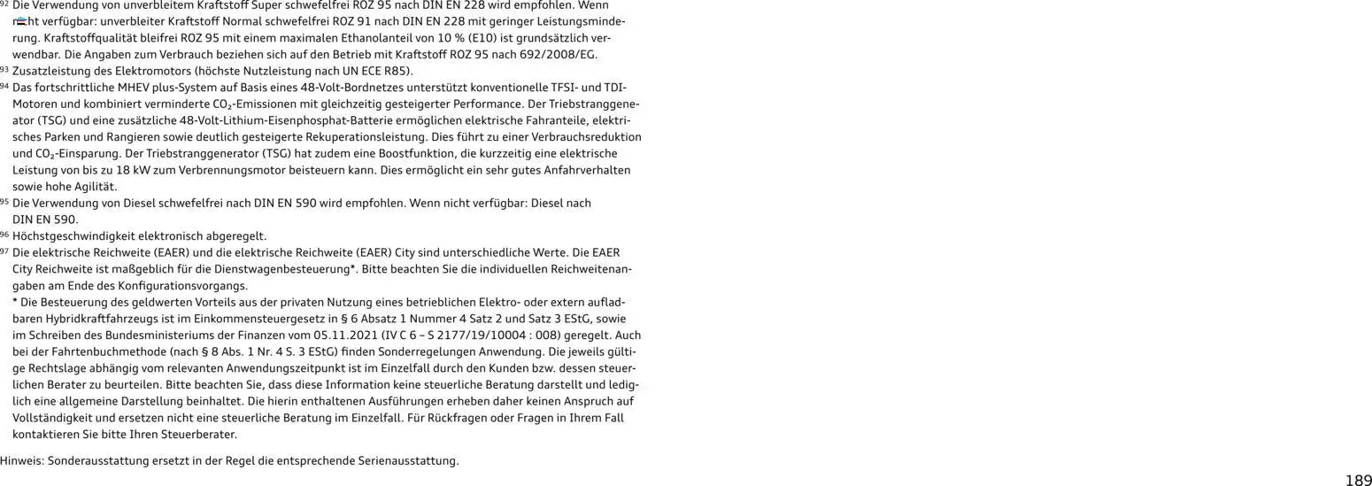 Audi A5 – gültig ab 28.10.2025 | Seite: 189