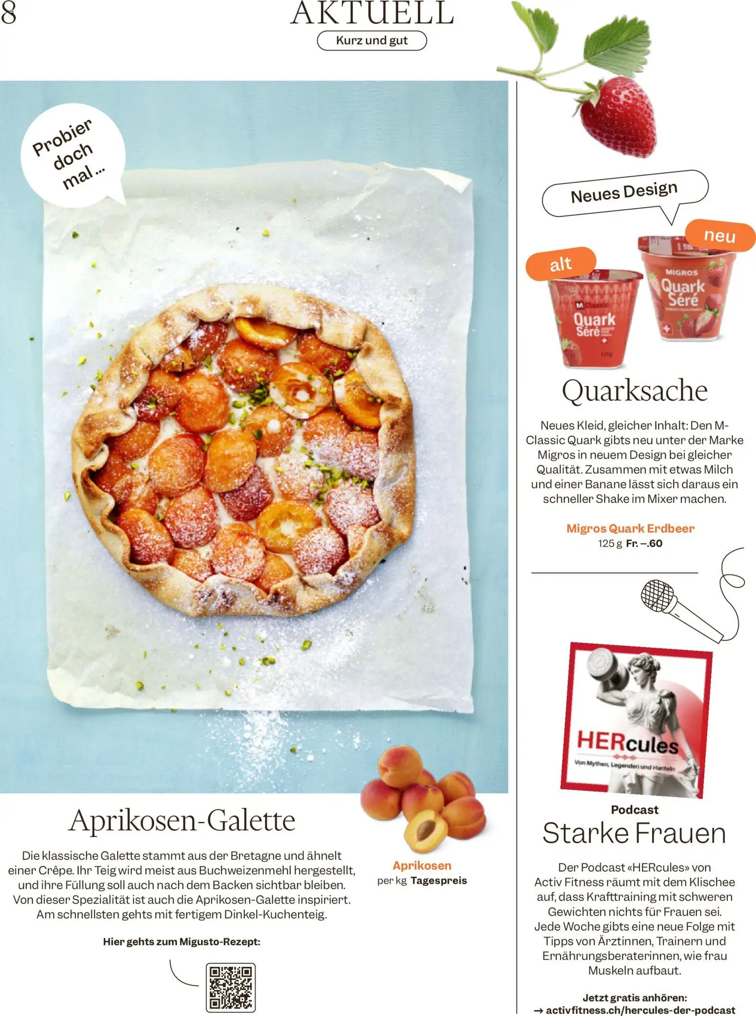 Migros aktionen Magazin – gültig ab 12.08.2026 | Seite: 8 | Produkte: Quark, Milch, Mixer