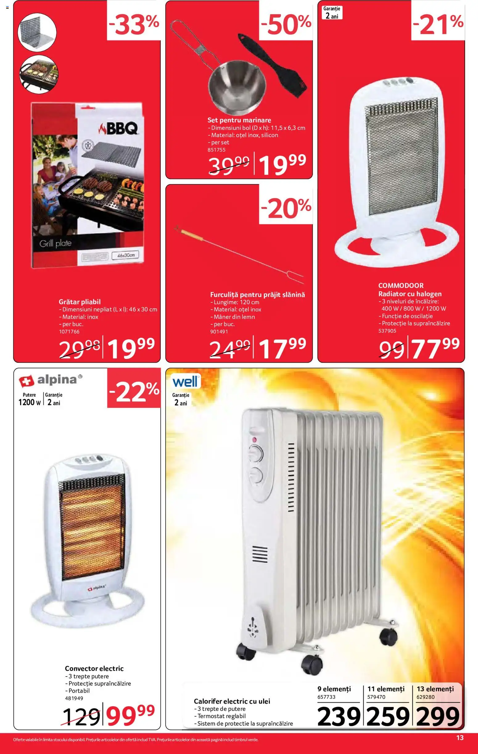 Noul catalog Selgros – valabil de la 02.10.2026 | Pagină: 13 | Produse: Grill, Mâner, Calorifer, Ulei