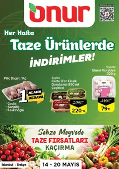 14.05.2026 tarihinden itibaren geçerli olan Onur Market kataloğu önizlemesi