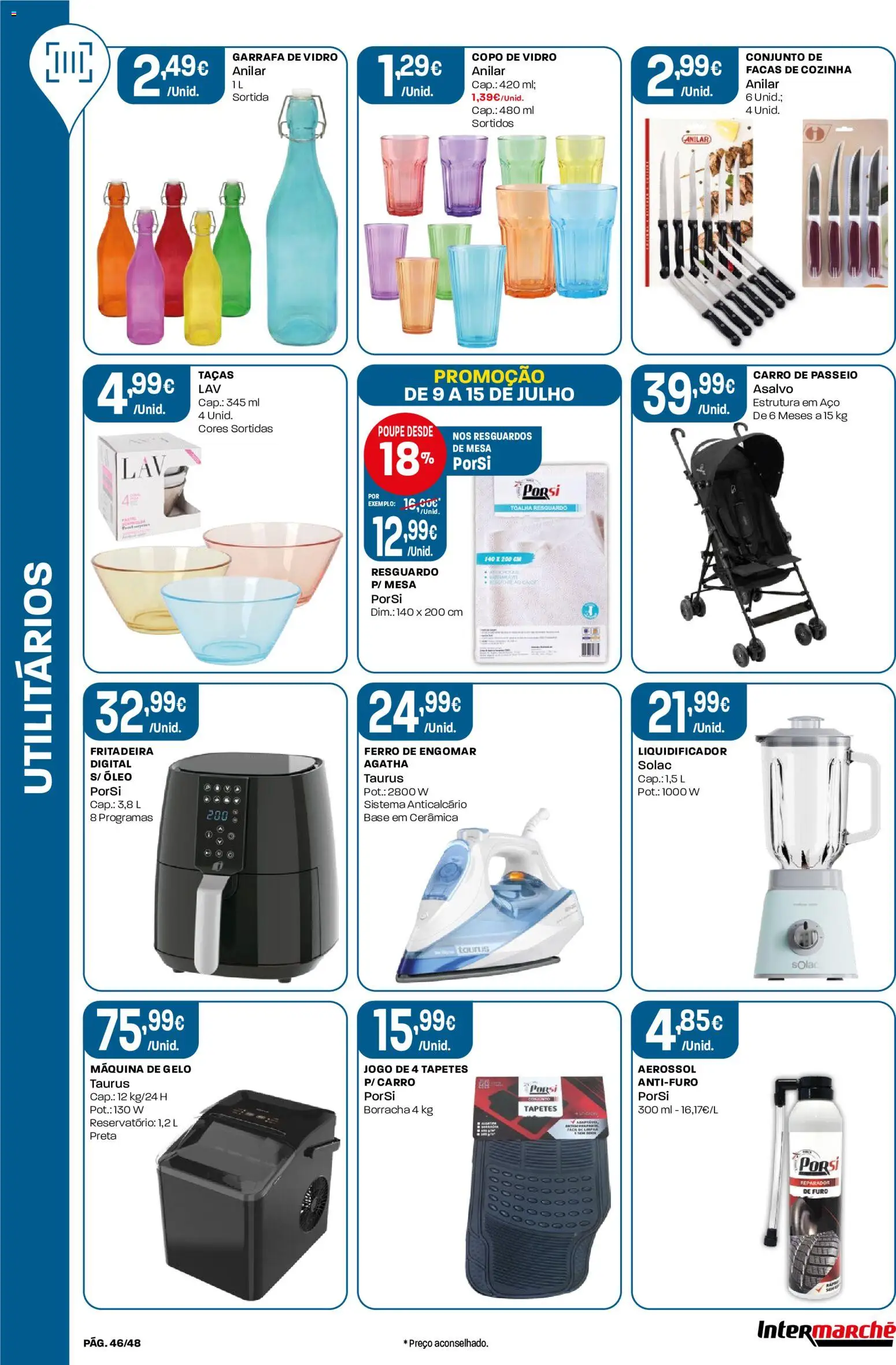 Intermarché folheto │ válido de 09/07/2026 | Página: 46 | Produtos: Ferro de engomar, Ferro, Taças, Máquina de gelo