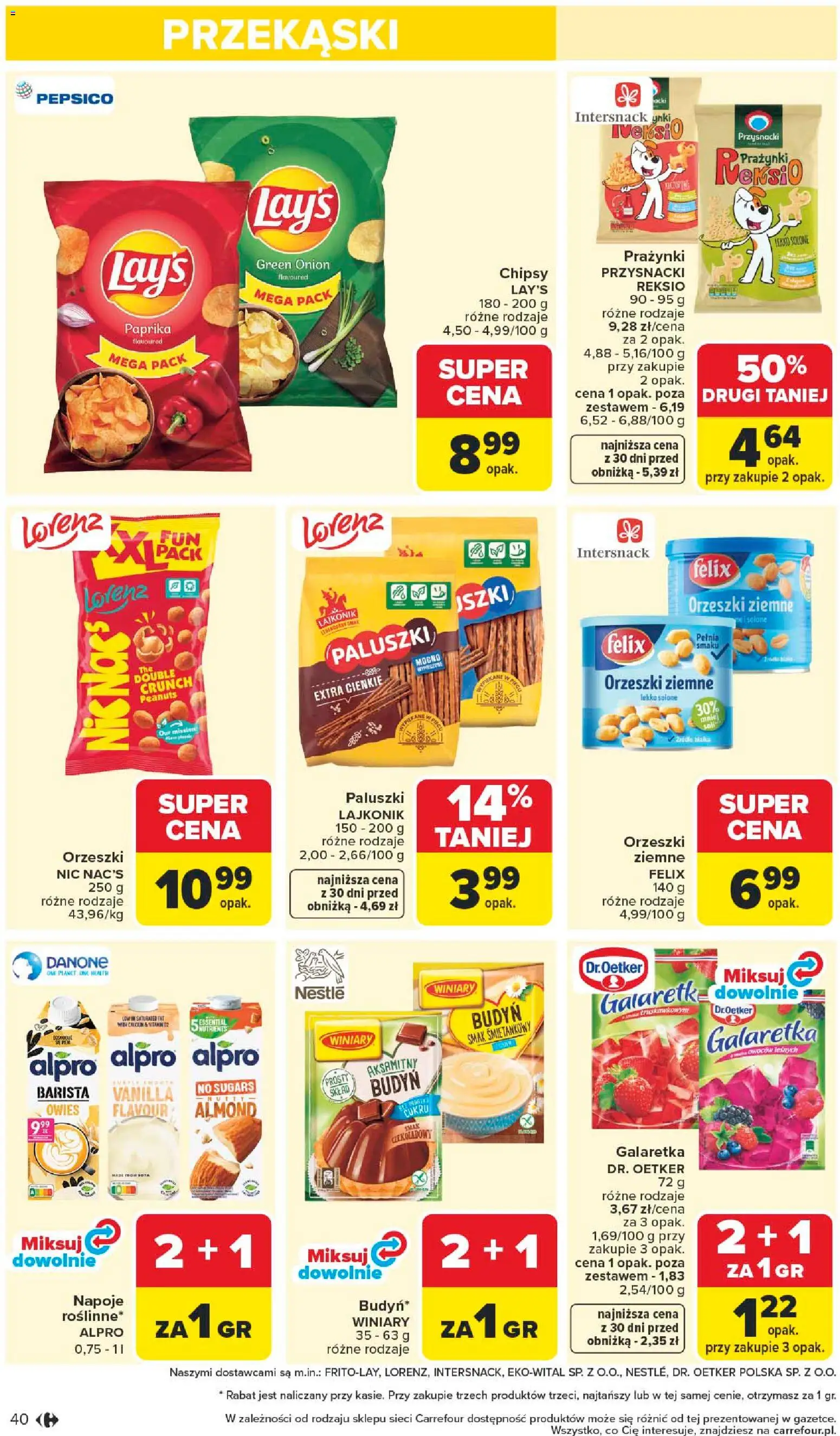 Carrefour gazetka od 04.05.2026 | Strona: 42 | Produkty: Chipsy, Alpro, Paluszki, Orzeszki ziemne