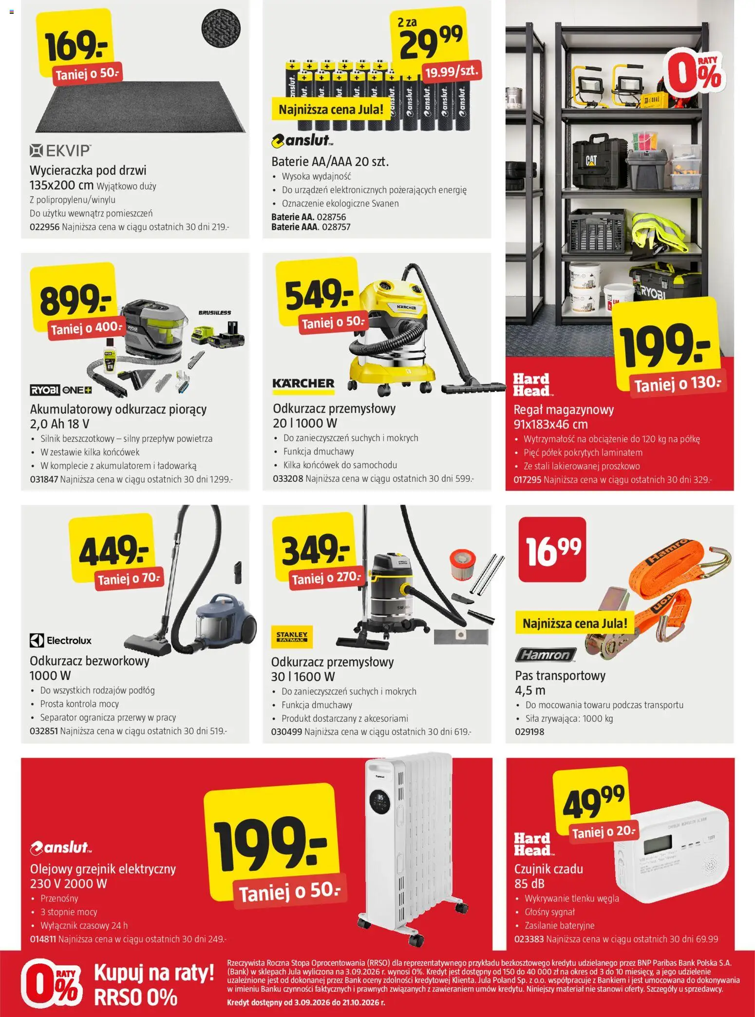 Jula gazetka od 08.10.2026 | Strona: 7 | Produkty: Ładowarka, Odkurzacz, Wycieraczka, Ryobi