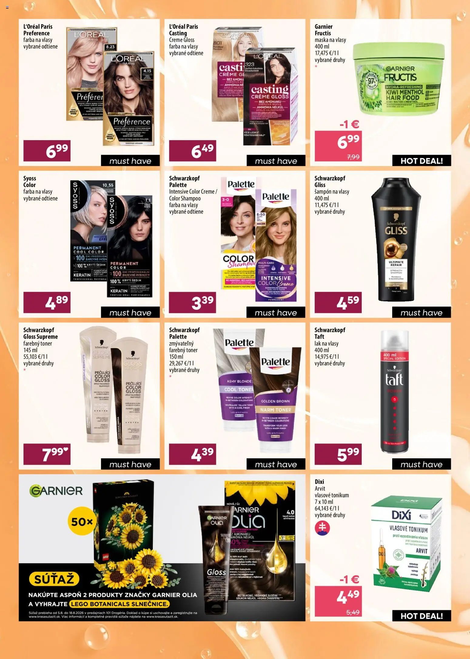 Nové 101 drogerie akcie – leták je platný od 05.08.2026 | Strana: 4 | Produkty: Farba na vlasy, Maska, Kiwi, Toner