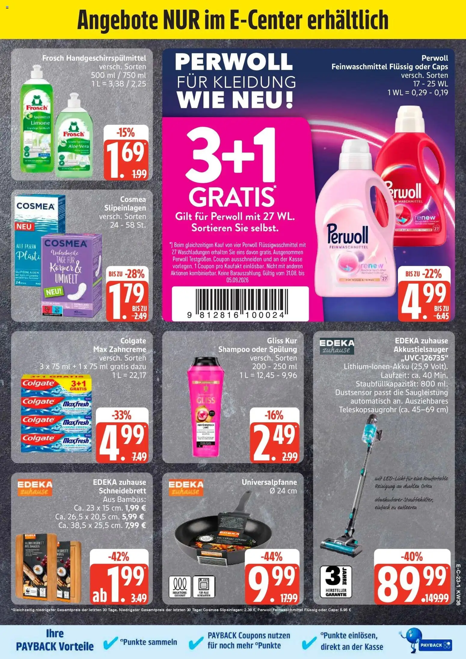Edeka Prospekt Stralsund (ab 31.08.2026) » Angebote Online | Seite: 29 | Produkte: Perwoll, Shampoo, Spülung, Waschmittel