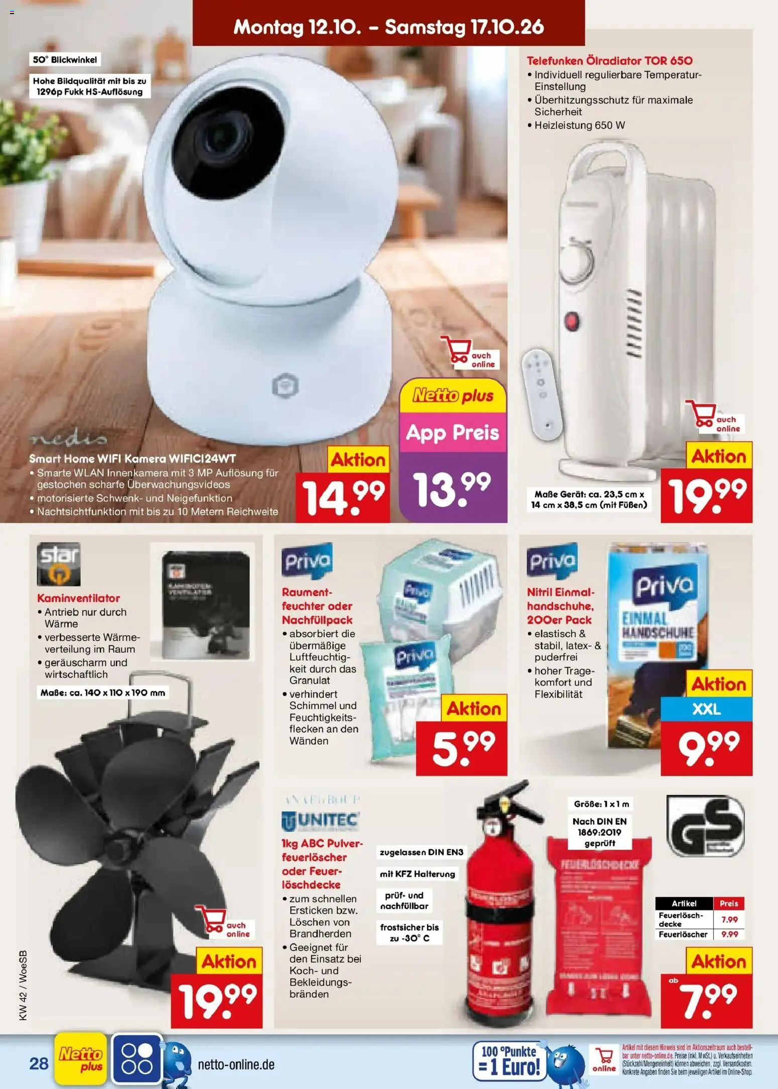Netto Marken-Discount Prospekt Gemmingen (ab 12.10.2026) » Angebote | Seite: 38 | Produkte: Kamera, Decke, Handschuhe